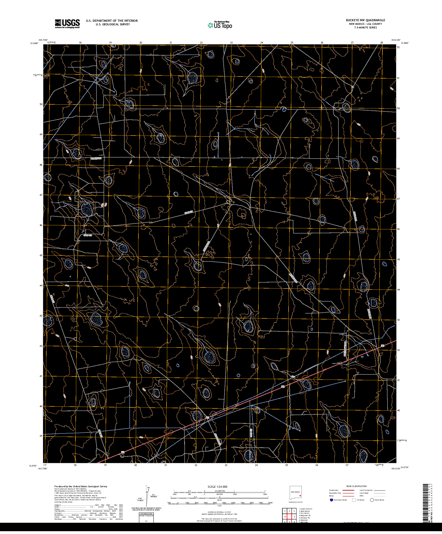 US TOPO 7.5-MINUTE MAP FOR BUCKEYE NW, NM