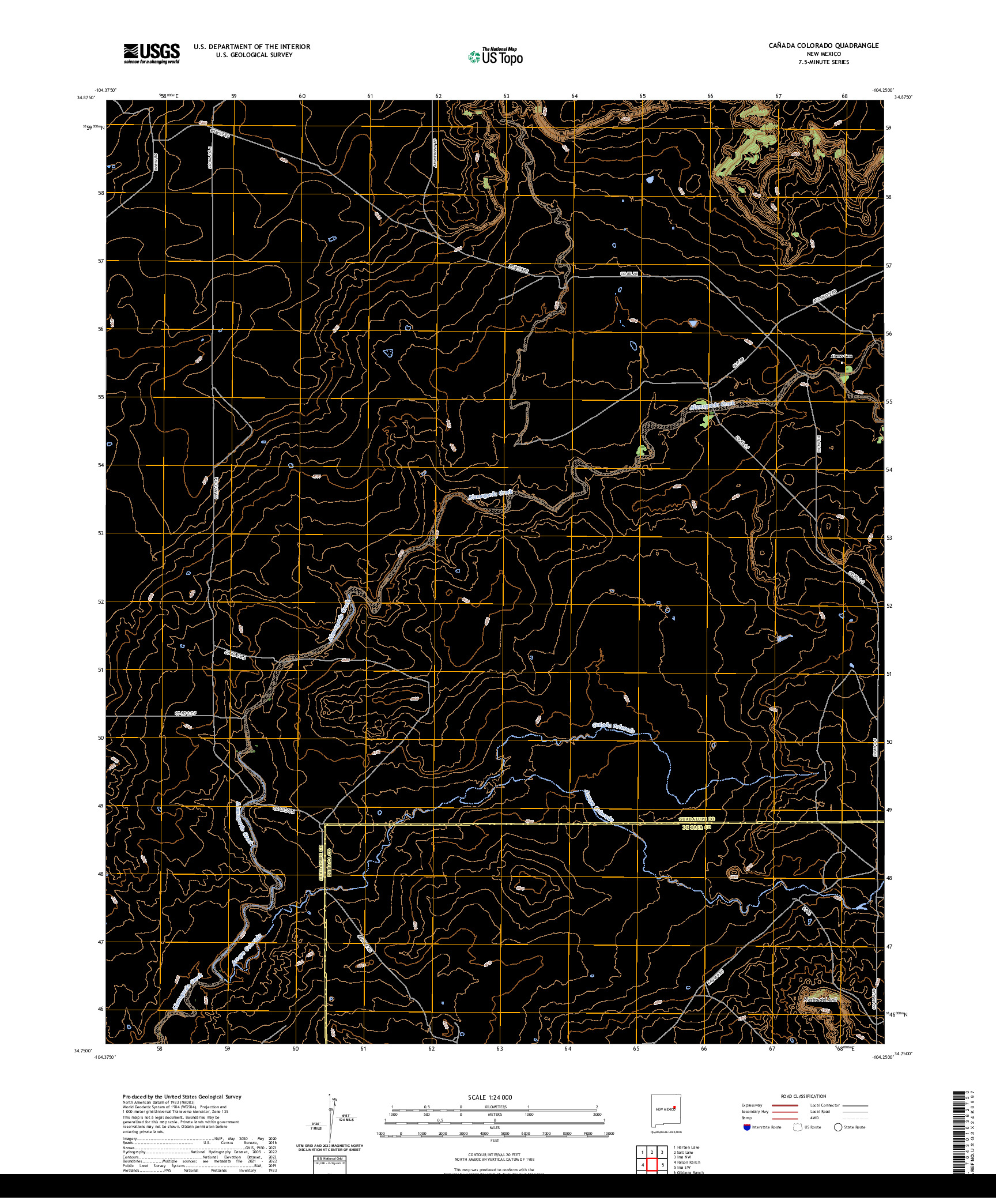 US TOPO 7.5-MINUTE MAP FOR CANADA COLORADO, NM