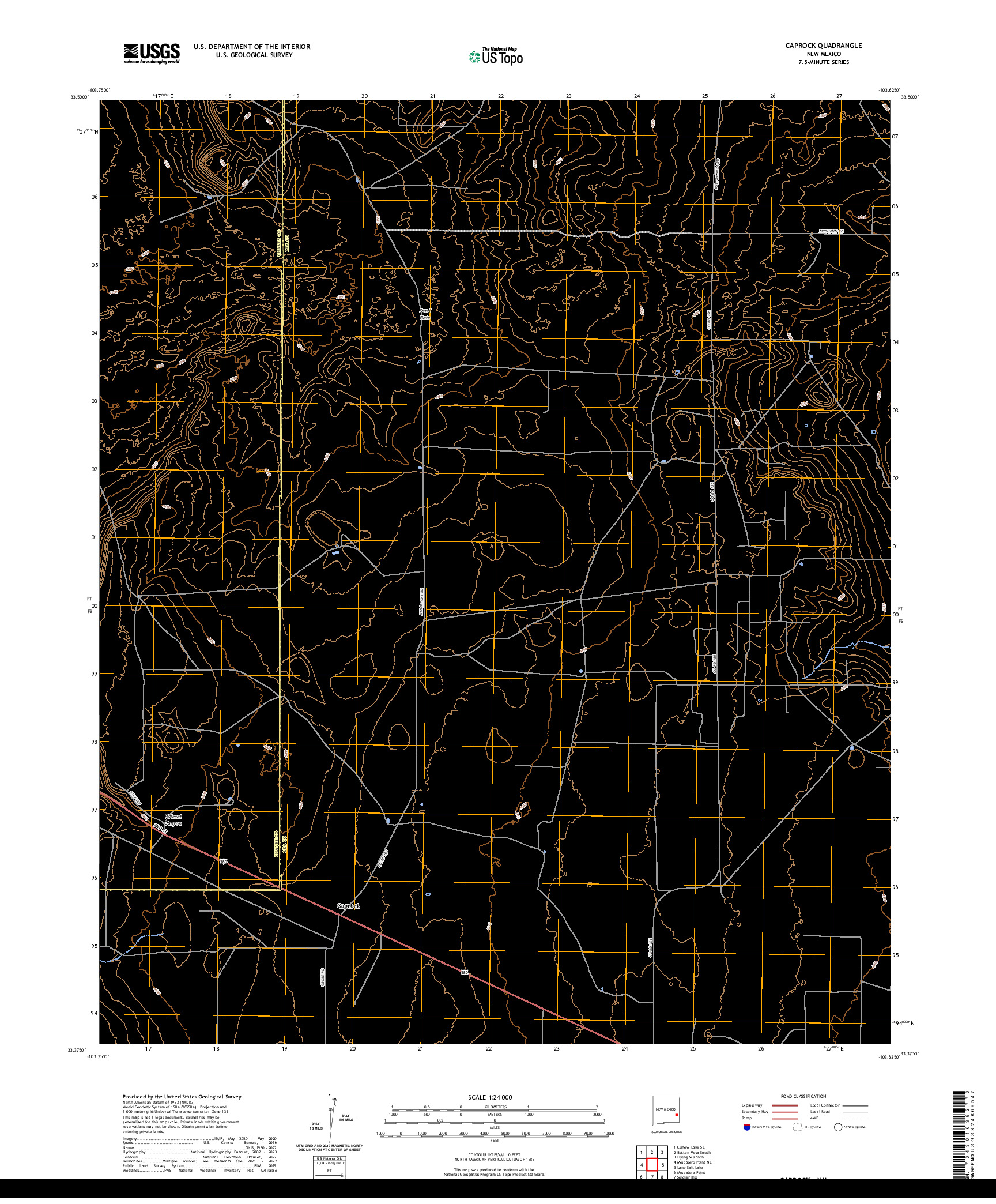 US TOPO 7.5-MINUTE MAP FOR CAPROCK, NM