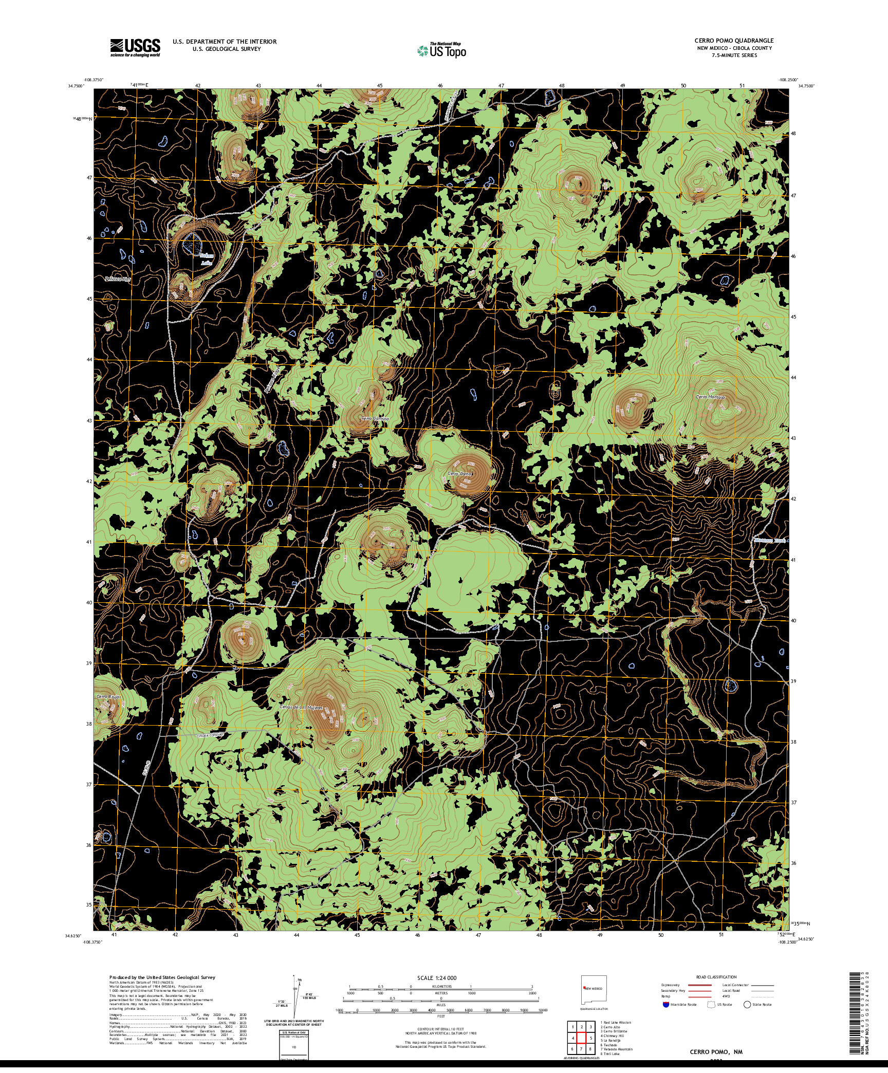 US TOPO 7.5-MINUTE MAP FOR CERRO POMO, NM