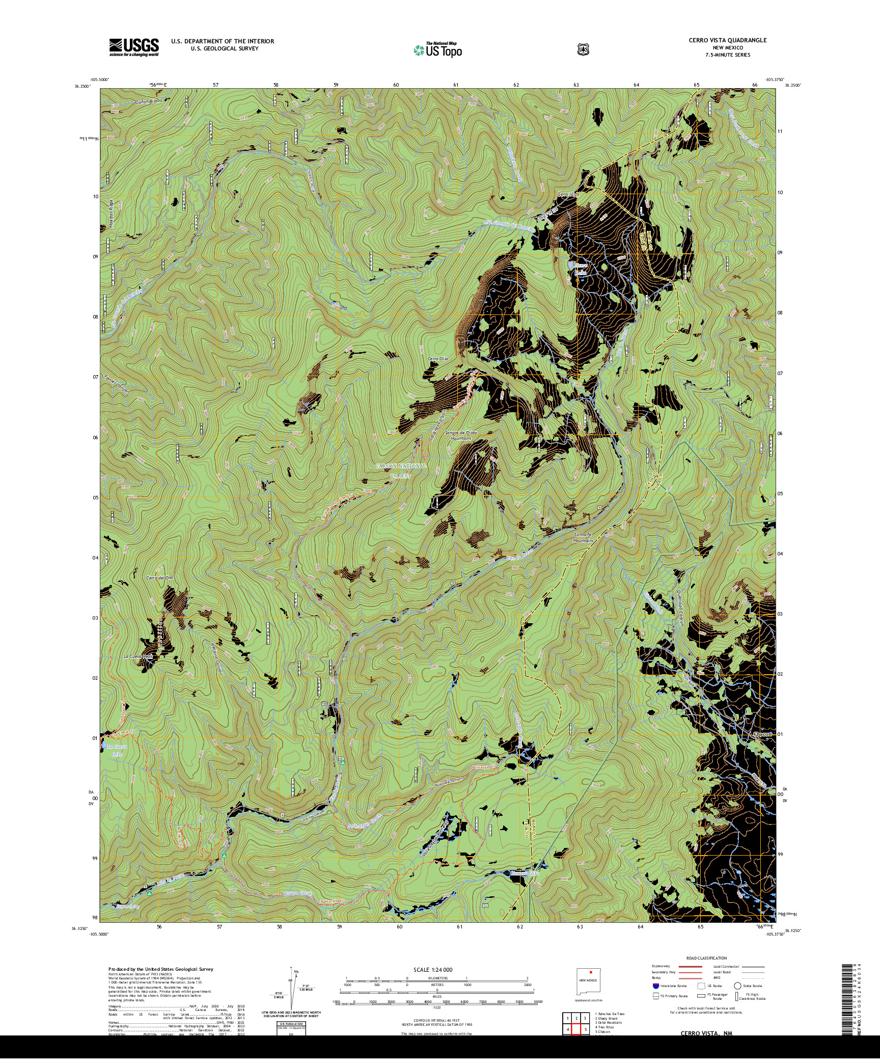 US TOPO 7.5-MINUTE MAP FOR CERRO VISTA, NM