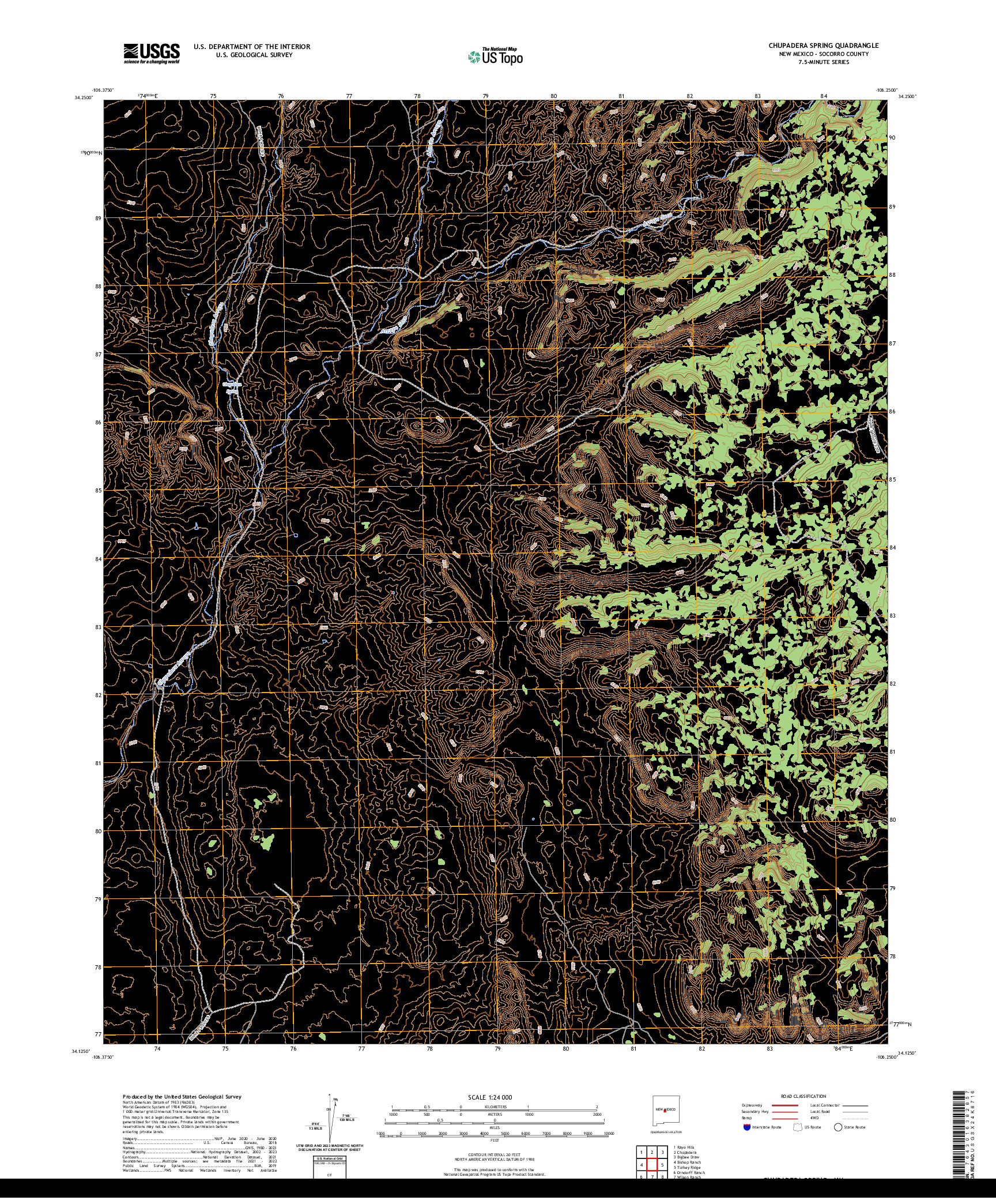 US TOPO 7.5-MINUTE MAP FOR CHUPADERA SPRING, NM