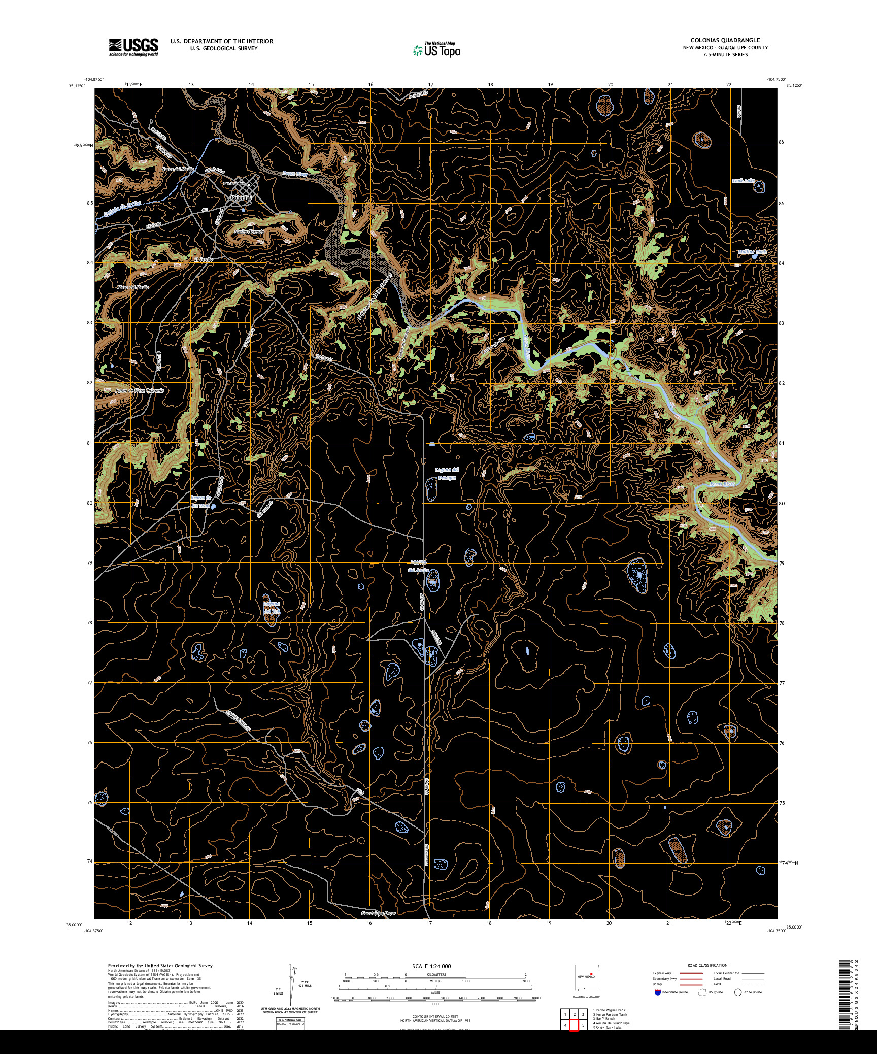 US TOPO 7.5-MINUTE MAP FOR COLONIAS, NM