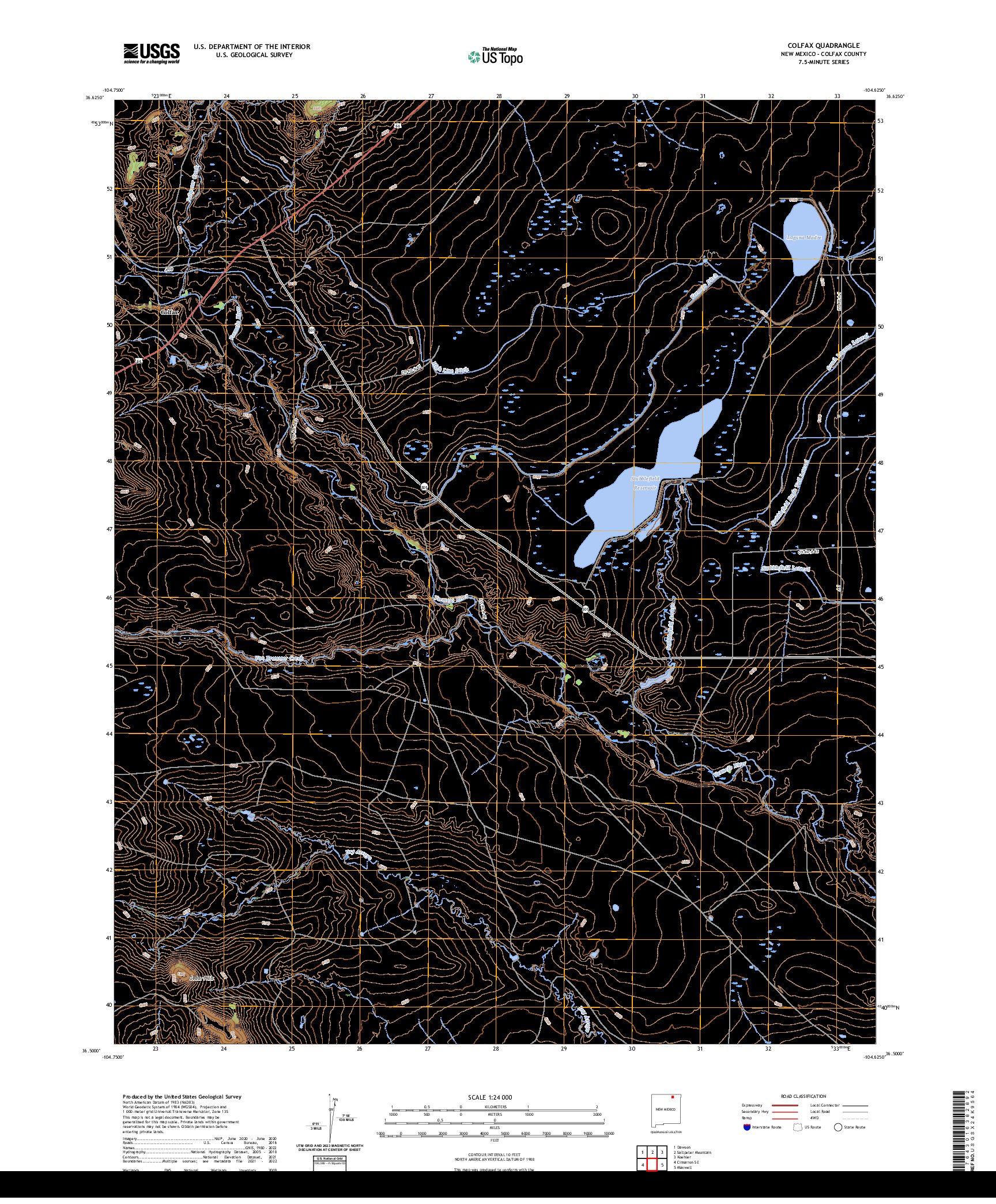 US TOPO 7.5-MINUTE MAP FOR COLFAX, NM