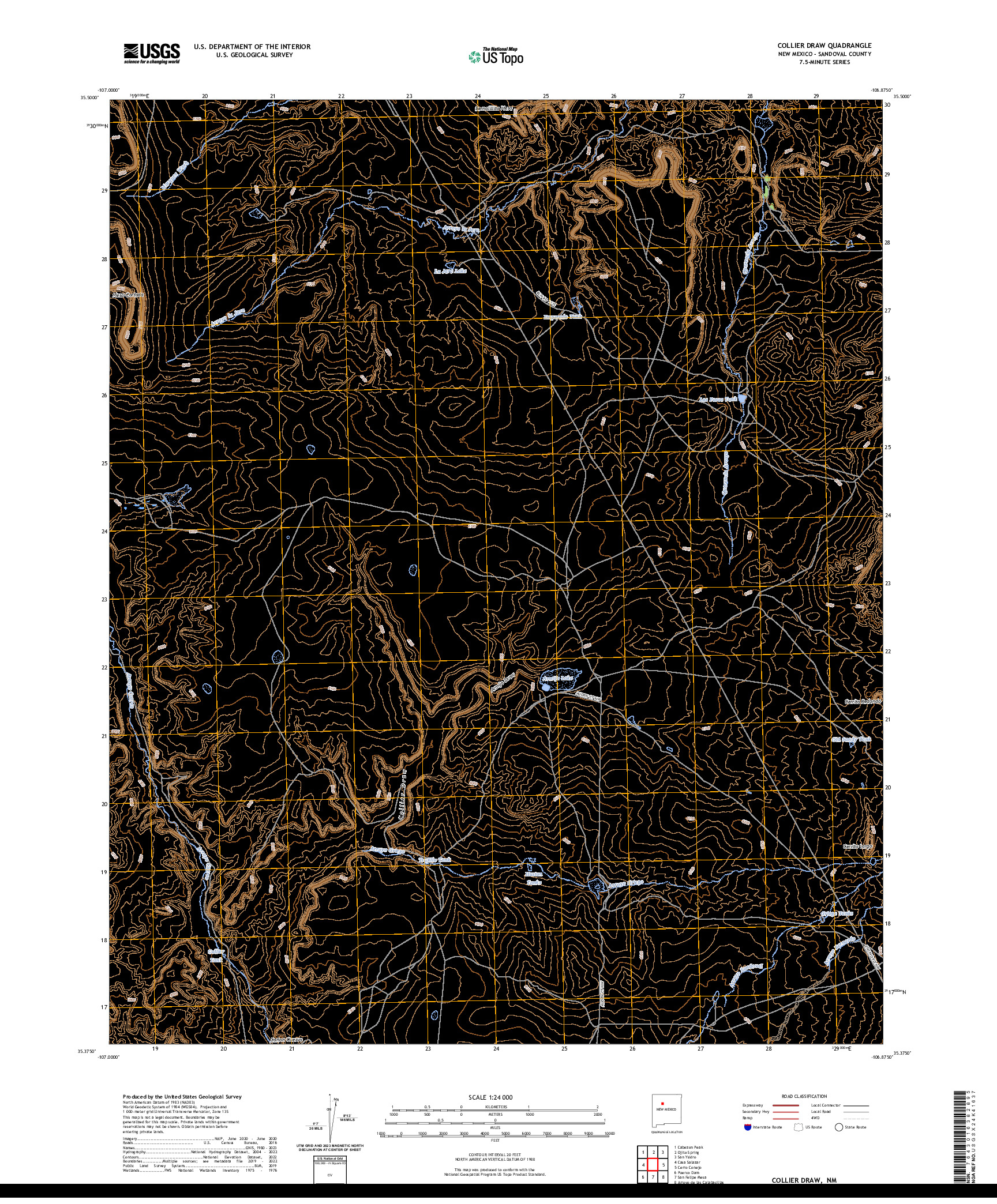 US TOPO 7.5-MINUTE MAP FOR COLLIER DRAW, NM