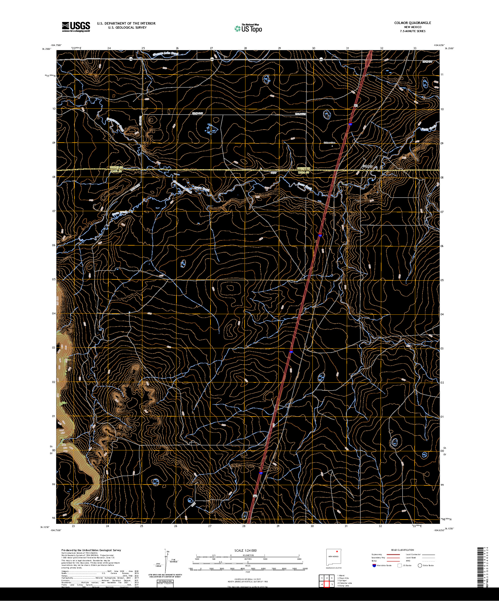 US TOPO 7.5-MINUTE MAP FOR COLMOR, NM