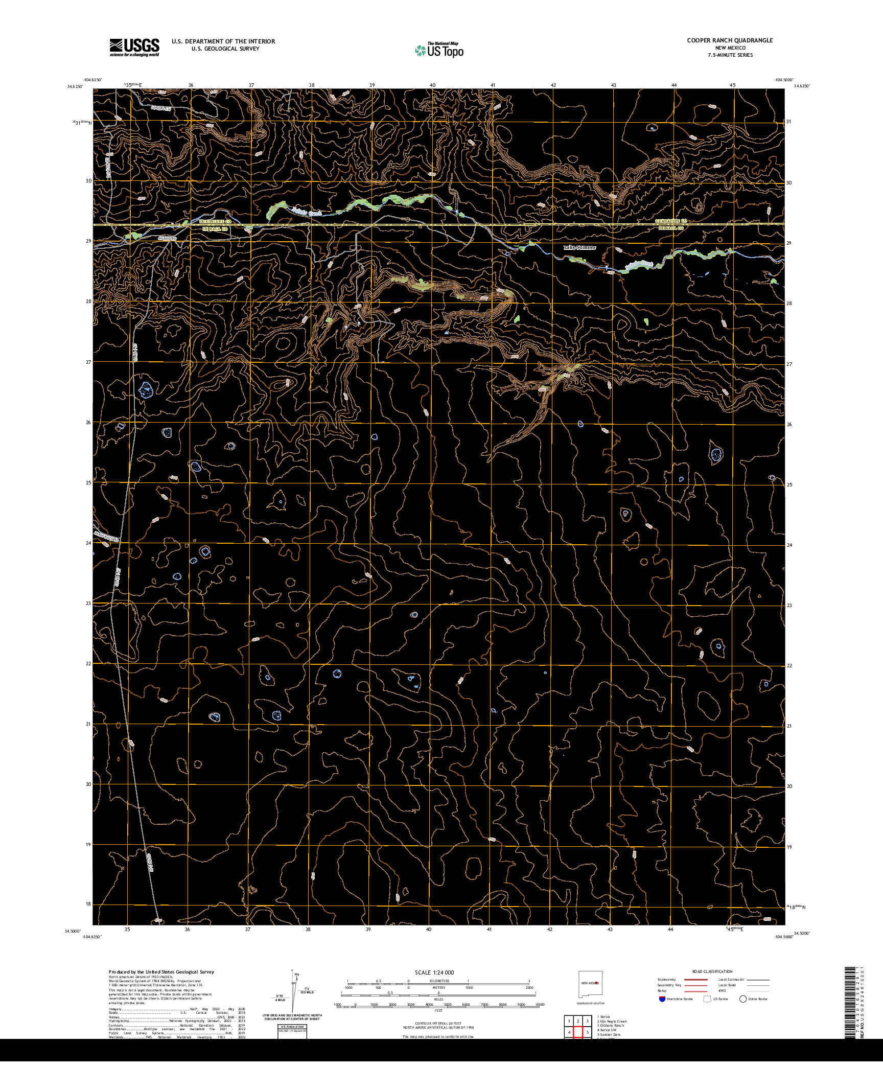 US TOPO 7.5-MINUTE MAP FOR COOPER RANCH, NM