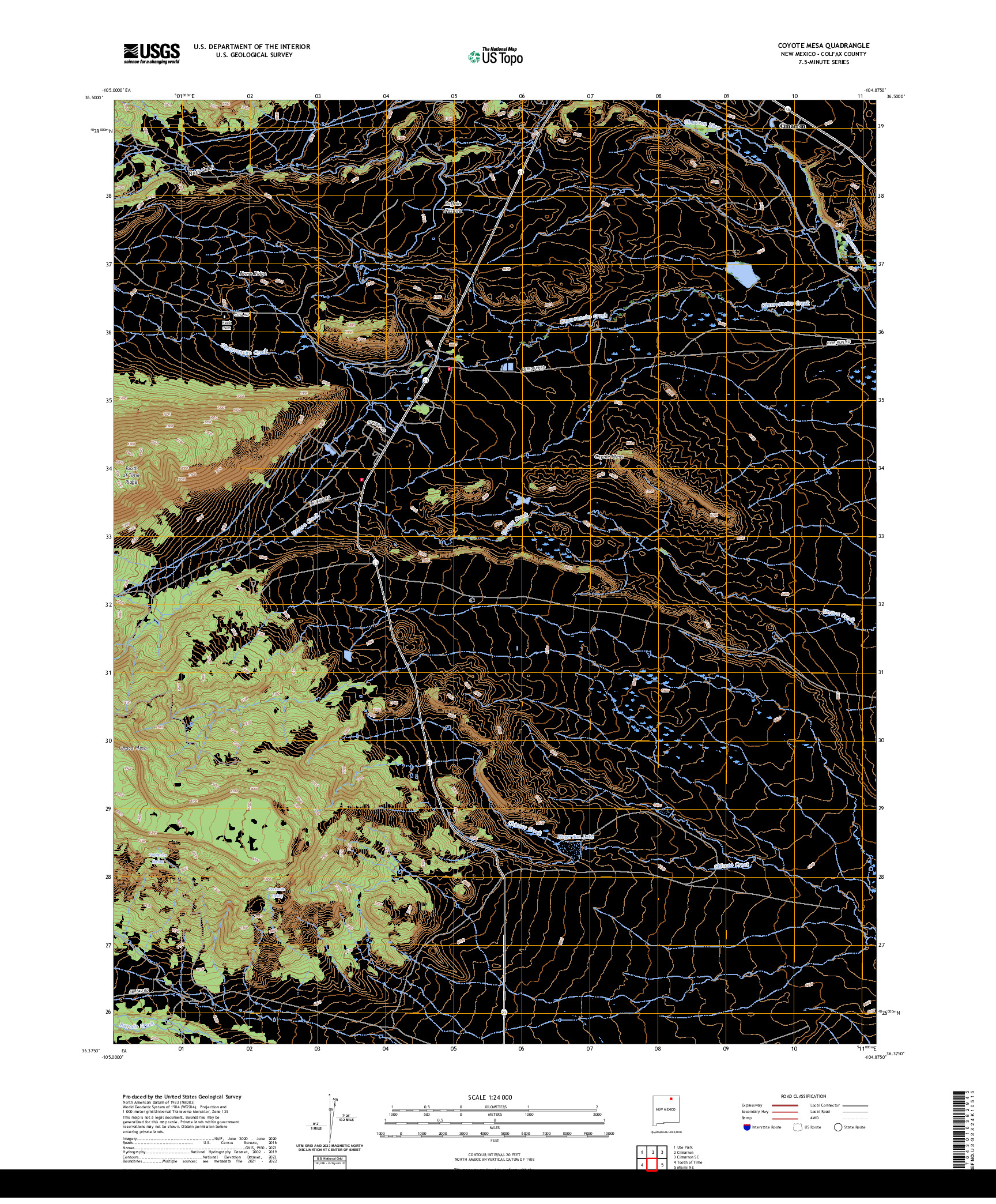 US TOPO 7.5-MINUTE MAP FOR COYOTE MESA, NM