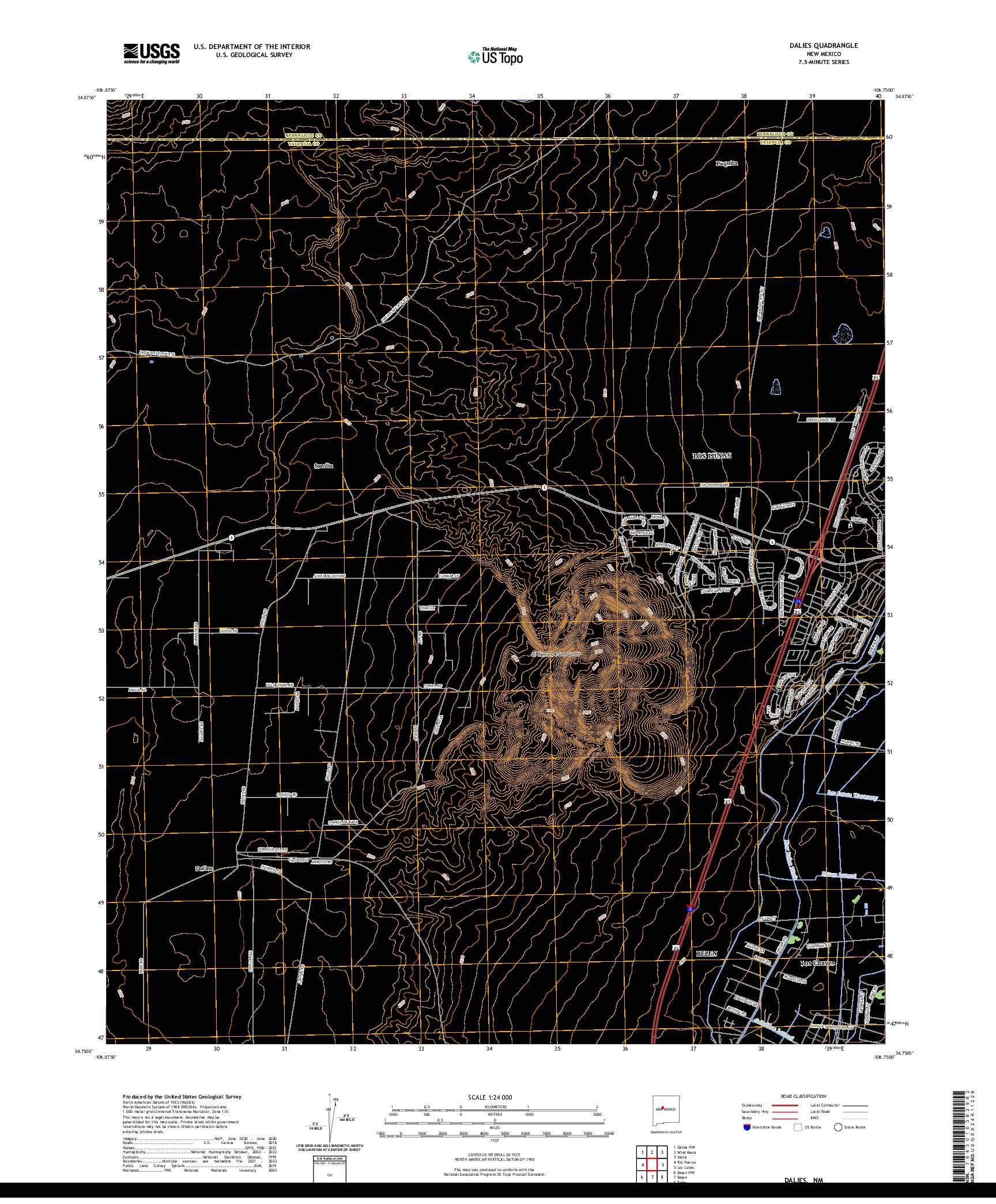 US TOPO 7.5-MINUTE MAP FOR DALIES, NM