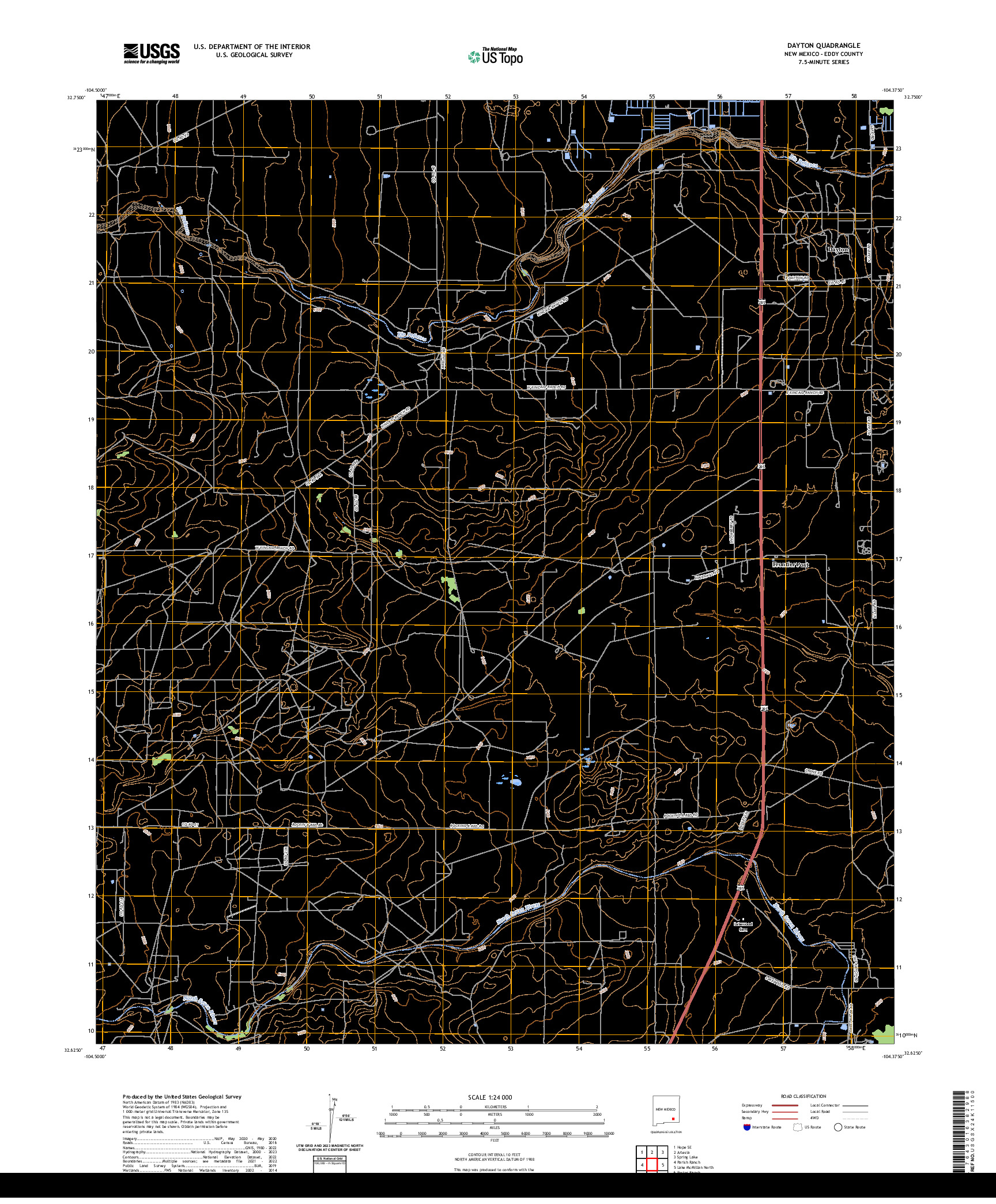 US TOPO 7.5-MINUTE MAP FOR DAYTON, NM