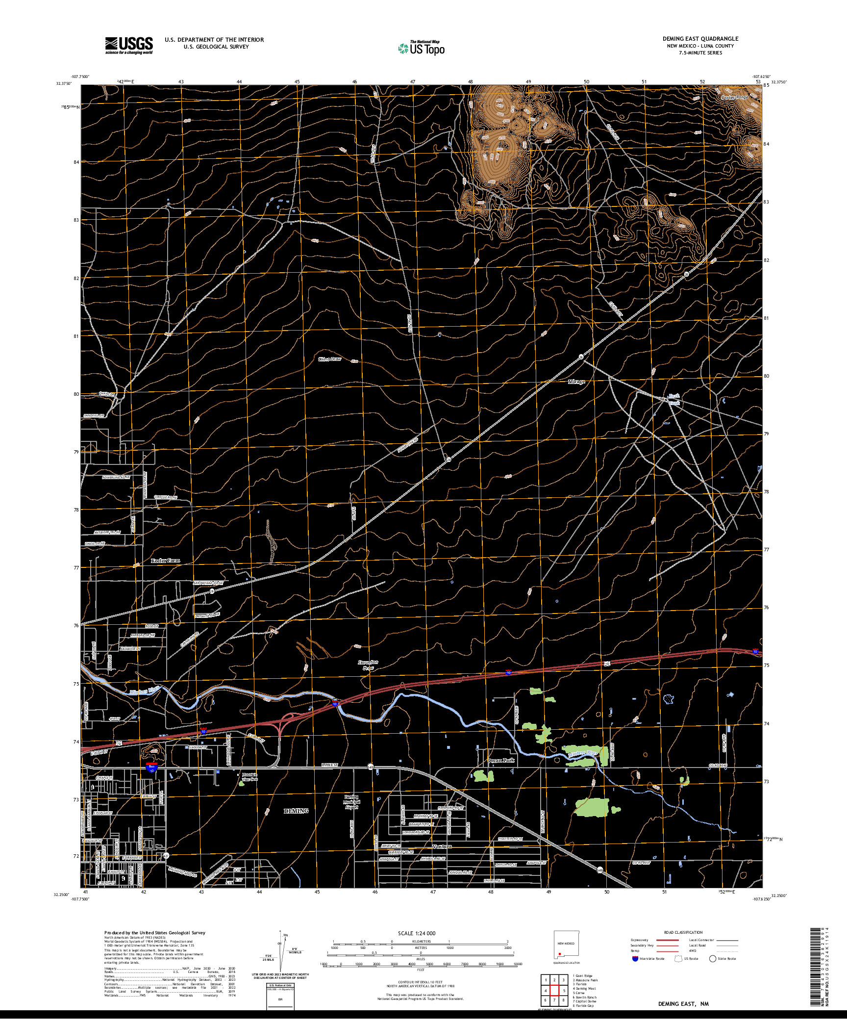 US TOPO 7.5-MINUTE MAP FOR DEMING EAST, NM