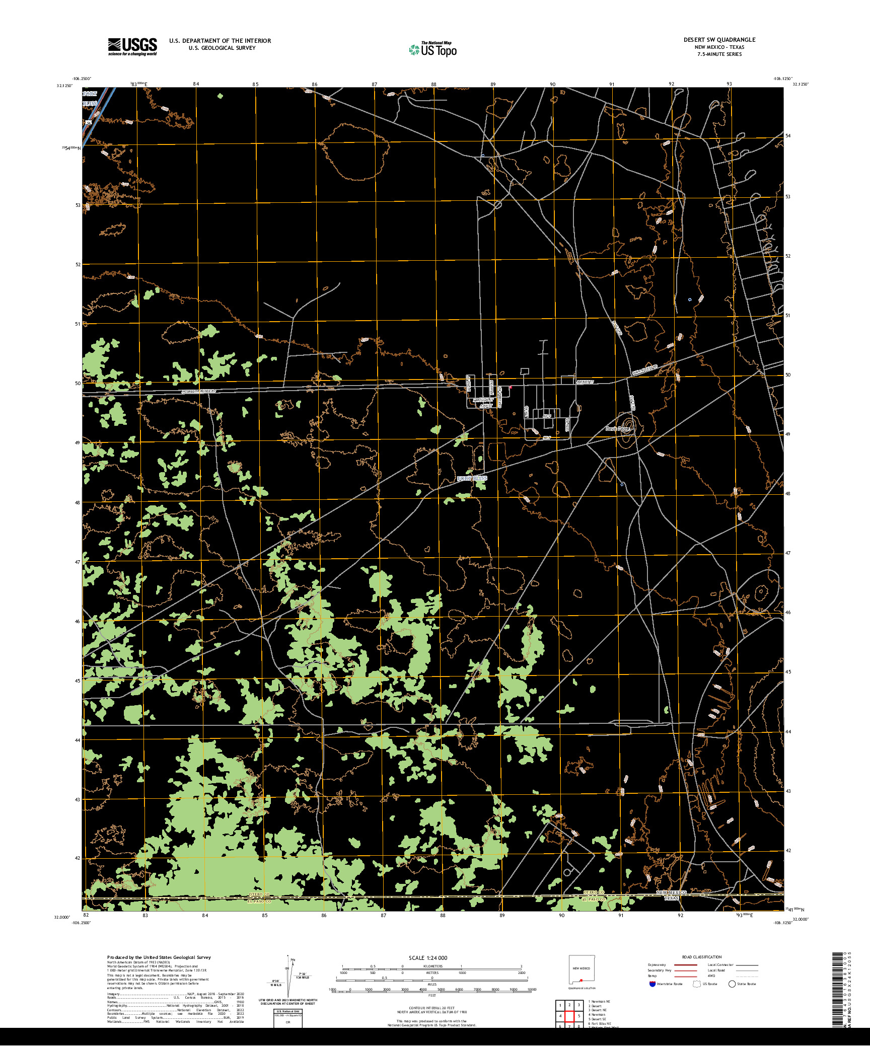 US TOPO 7.5-MINUTE MAP FOR DESERT SW, NM,TX