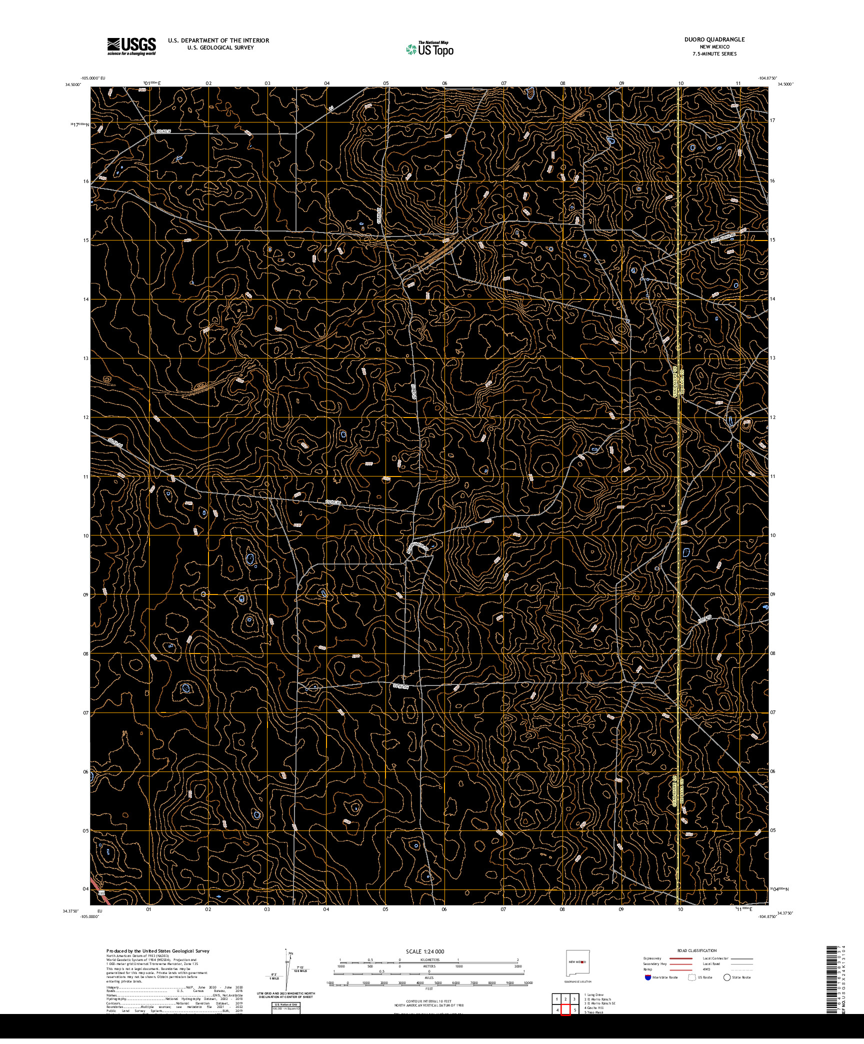 US TOPO 7.5-MINUTE MAP FOR DUORO, NM