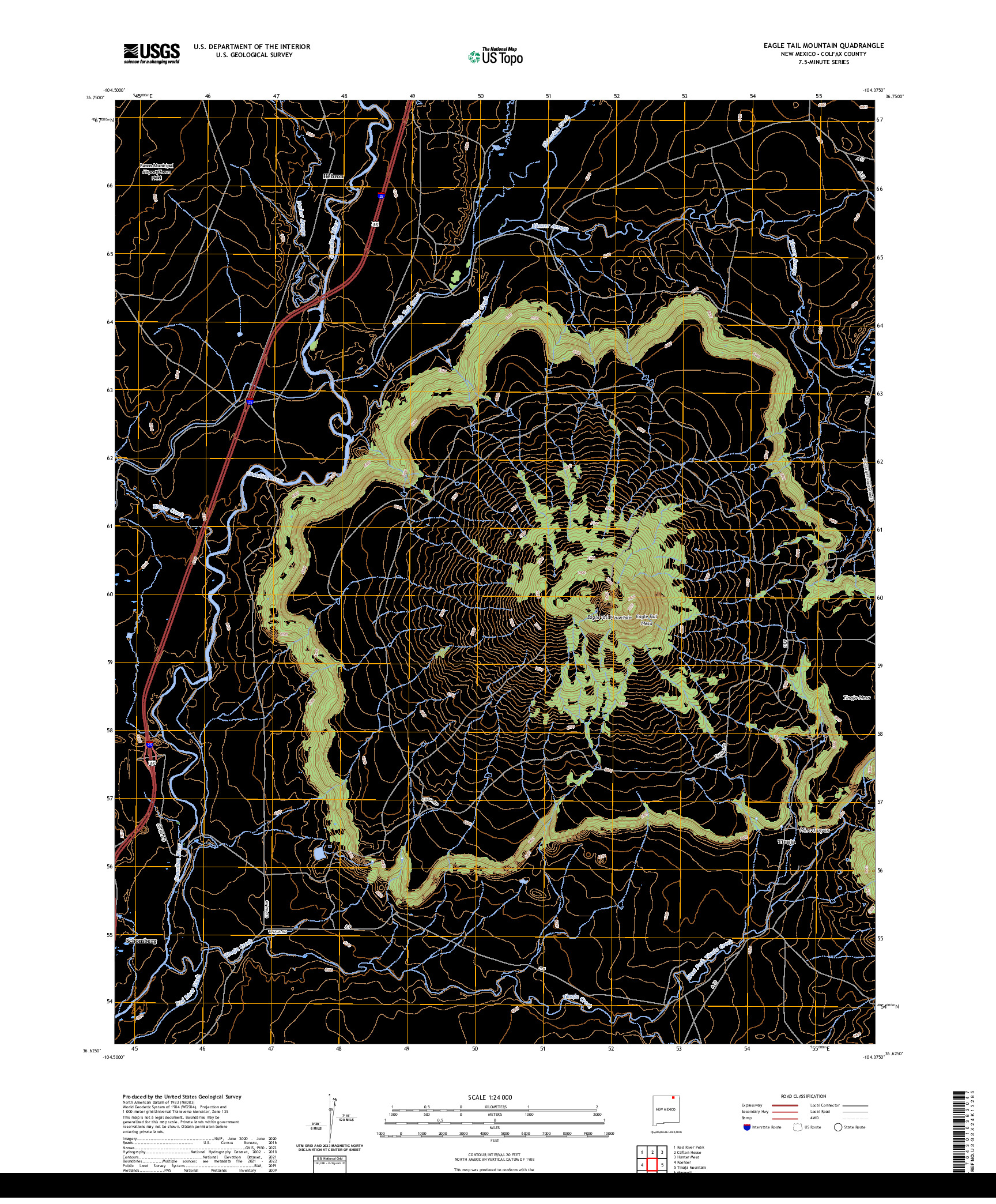 US TOPO 7.5-MINUTE MAP FOR EAGLE TAIL MOUNTAIN, NM