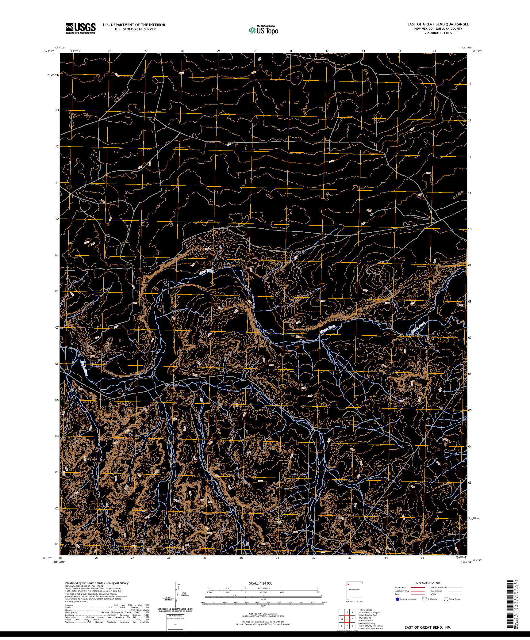 US TOPO 7.5-MINUTE MAP FOR EAST OF GREAT BEND, NM