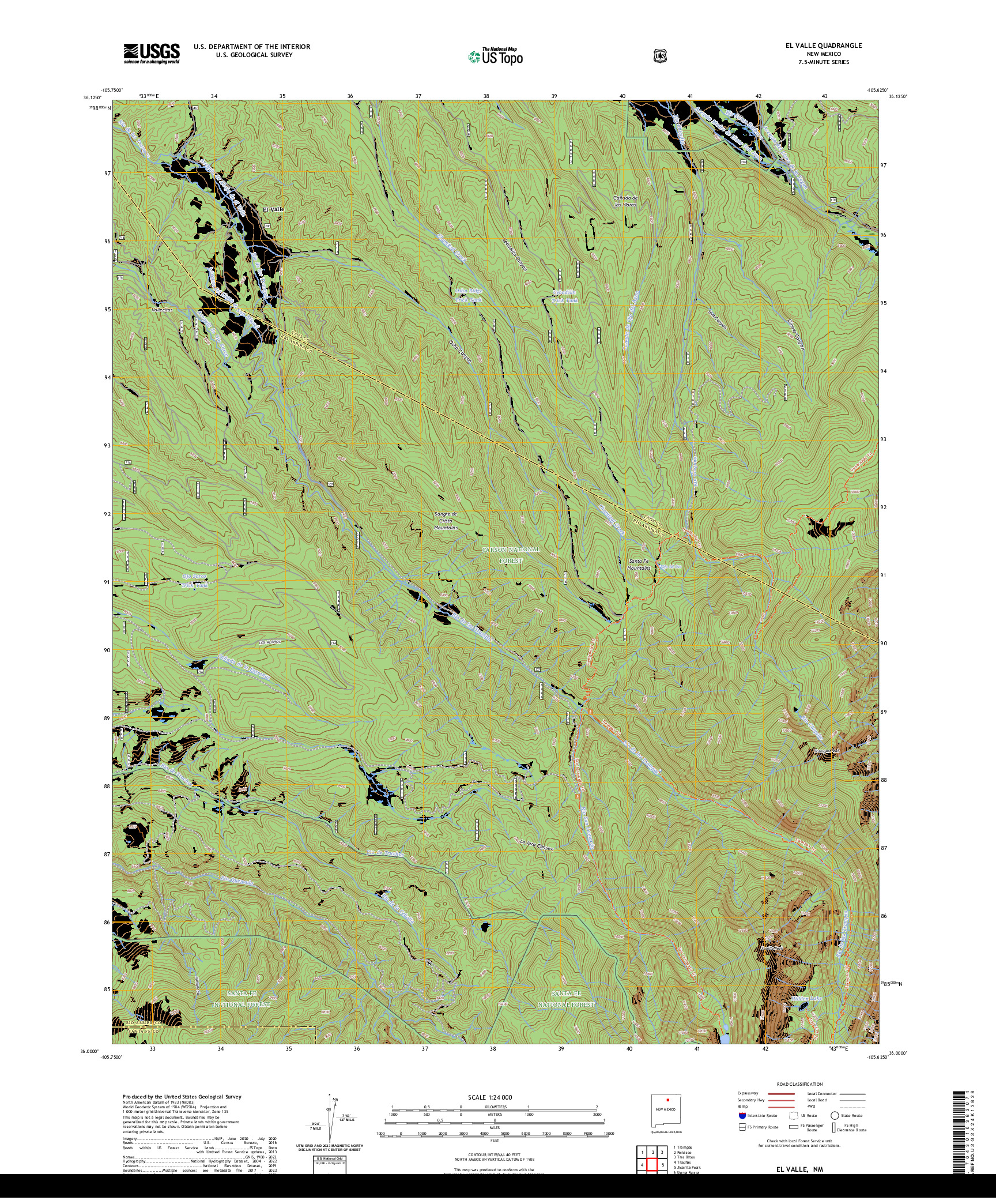 US TOPO 7.5-MINUTE MAP FOR EL VALLE, NM