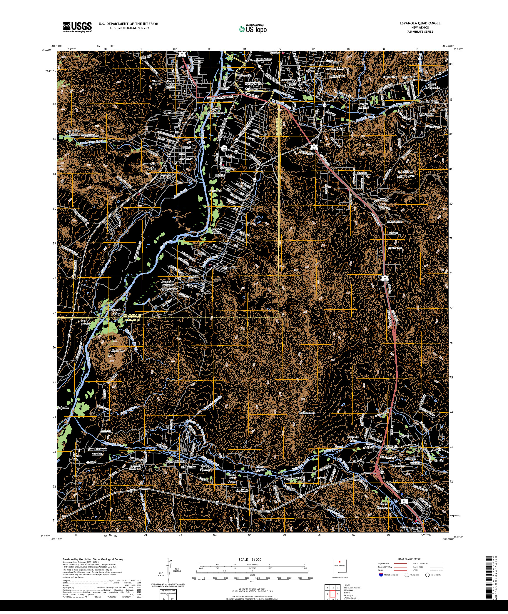 US TOPO 7.5-MINUTE MAP FOR ESPANOLA, NM