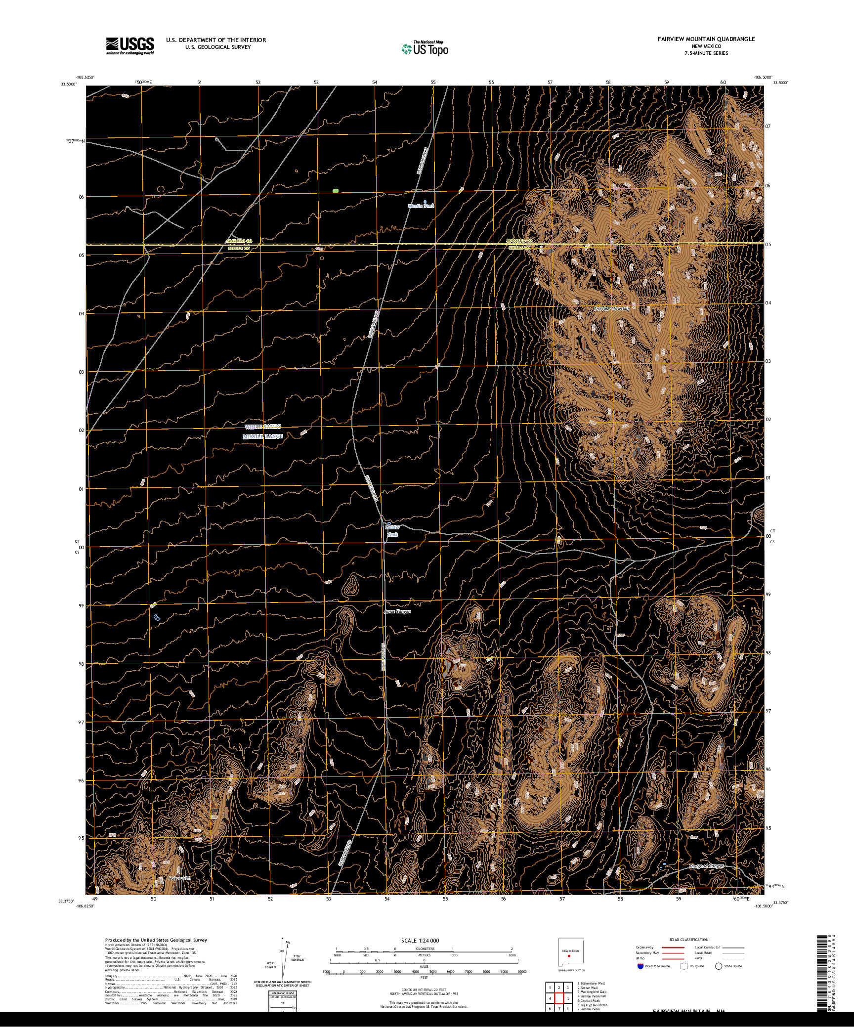 US TOPO 7.5-MINUTE MAP FOR FAIRVIEW MOUNTAIN, NM