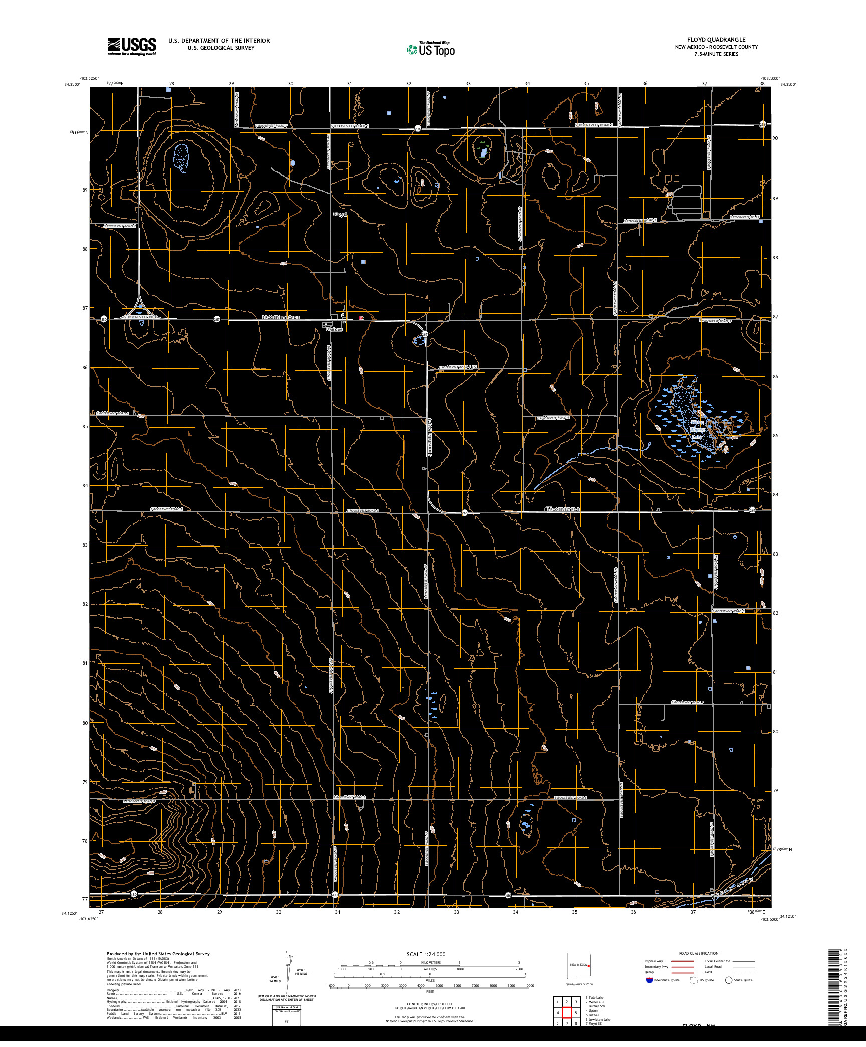 US TOPO 7.5-MINUTE MAP FOR FLOYD, NM