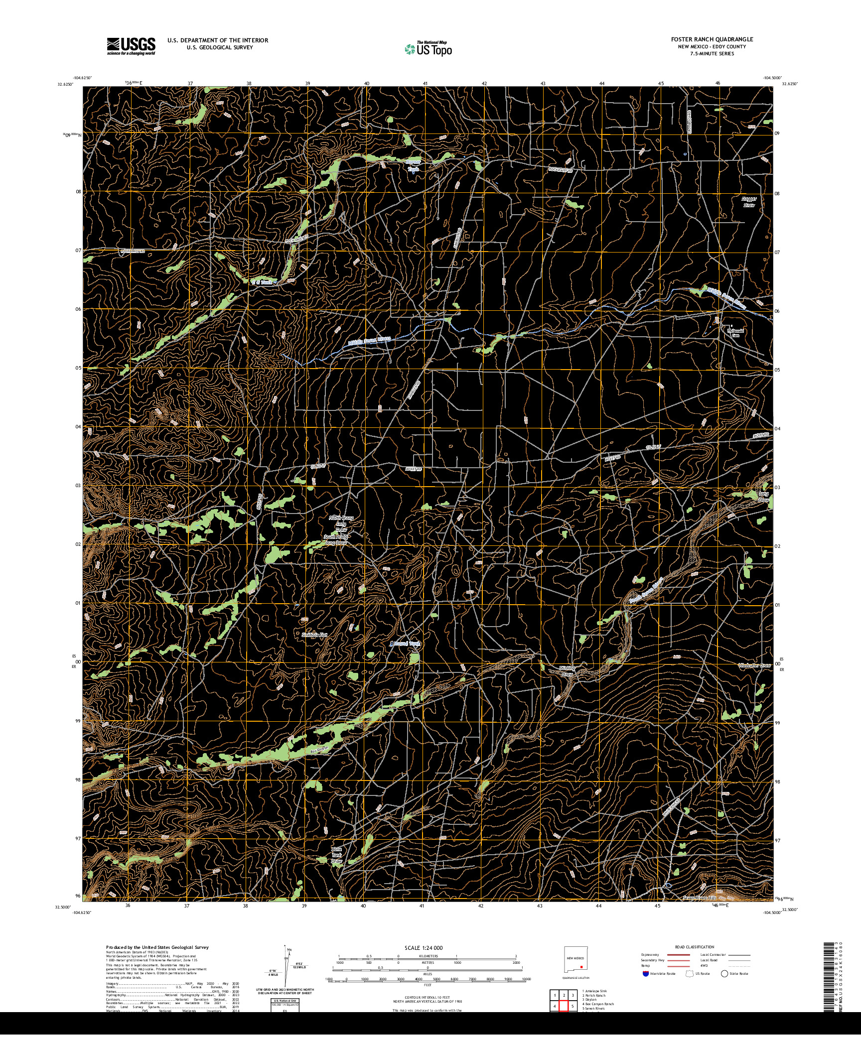 US TOPO 7.5-MINUTE MAP FOR FOSTER RANCH, NM