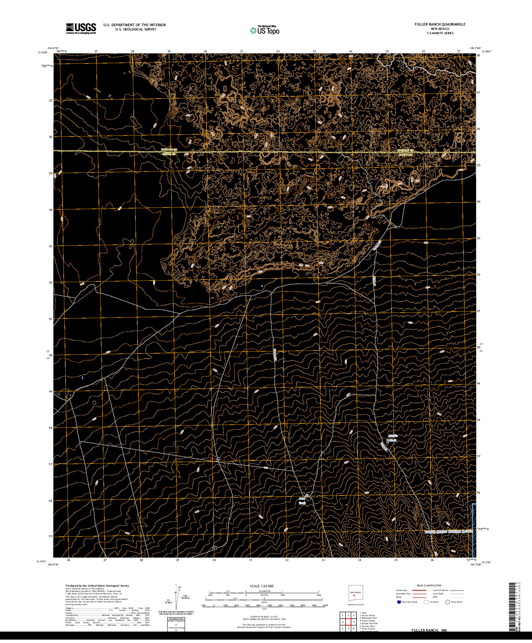 US TOPO 7.5-MINUTE MAP FOR FULLER RANCH, NM