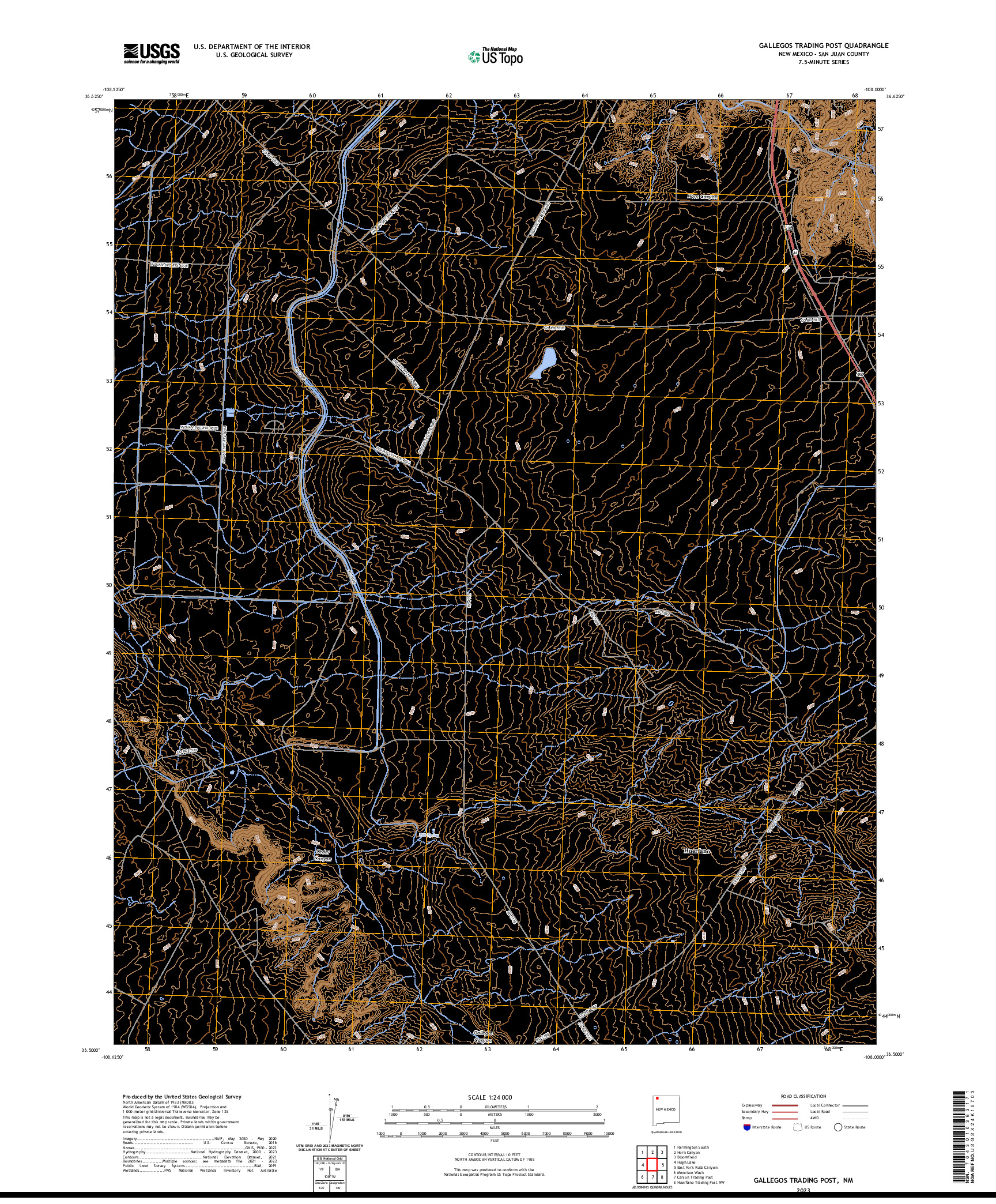 US TOPO 7.5-MINUTE MAP FOR GALLEGOS TRADING POST, NM