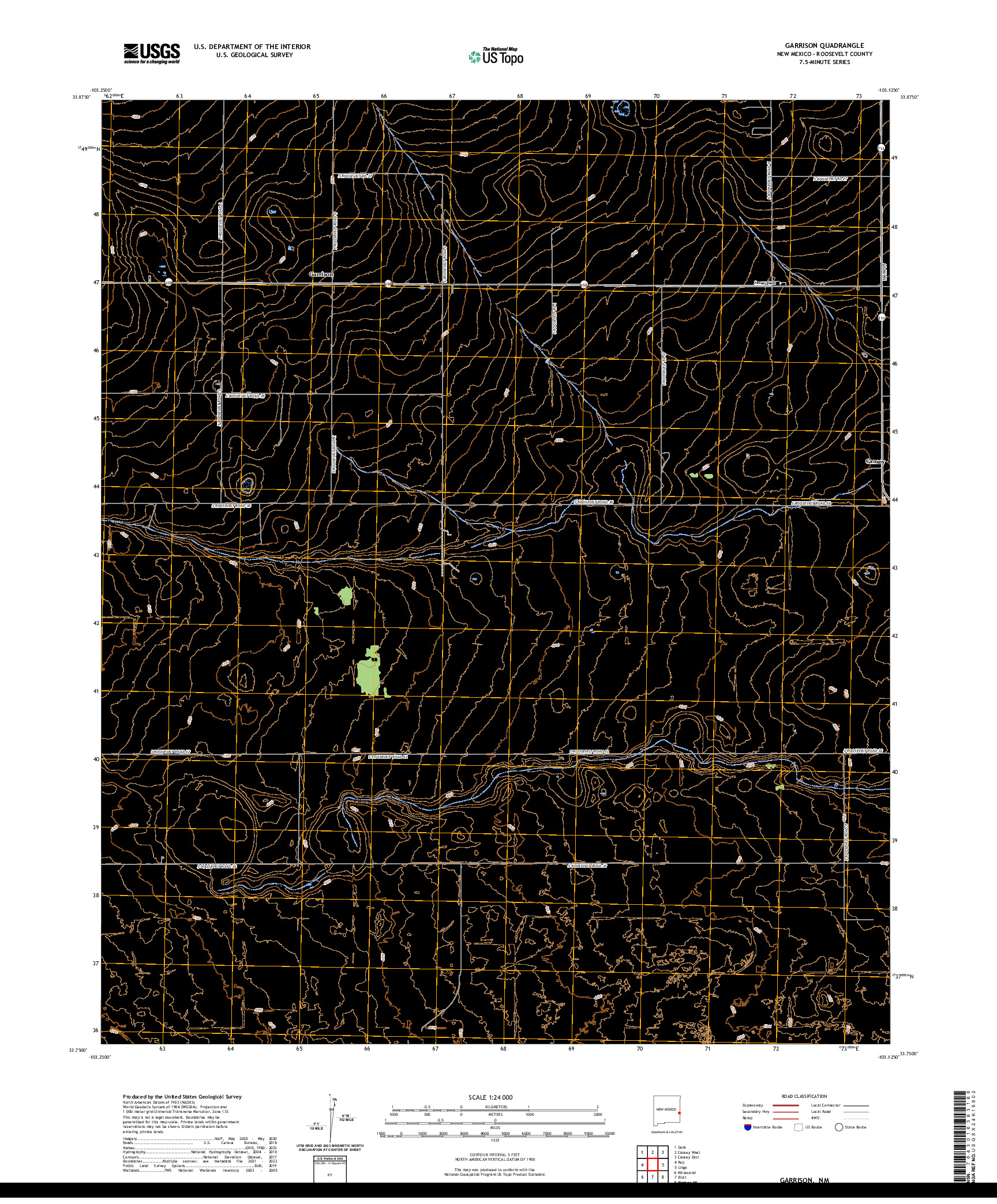 US TOPO 7.5-MINUTE MAP FOR GARRISON, NM