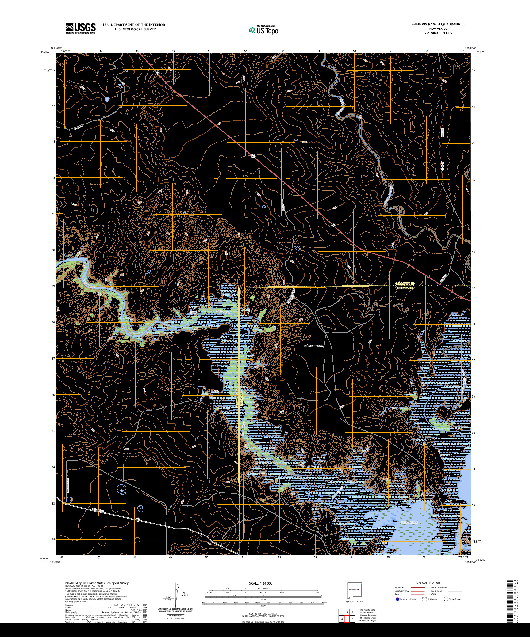 US TOPO 7.5-MINUTE MAP FOR GIBBONS RANCH, NM