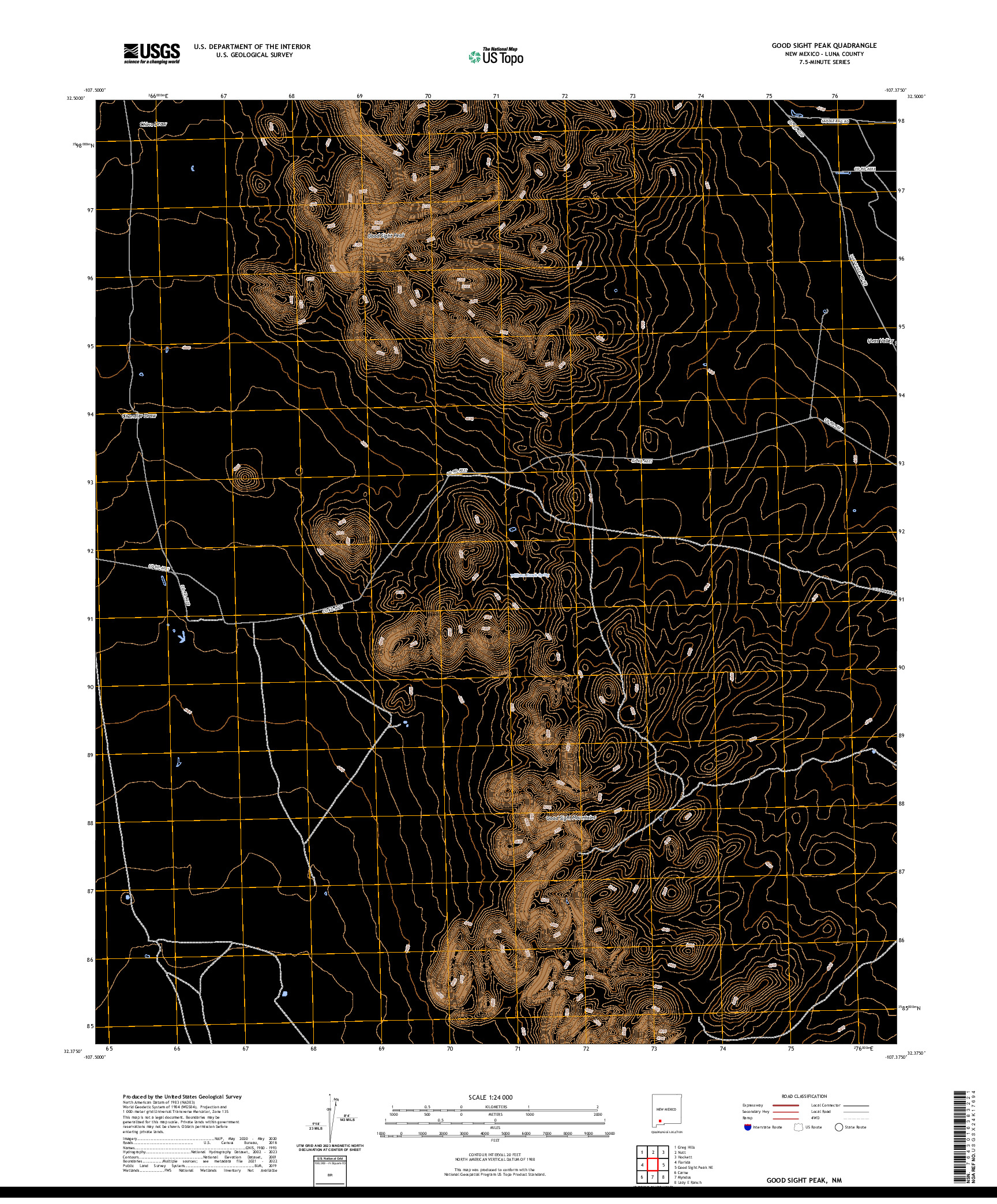 US TOPO 7.5-MINUTE MAP FOR GOOD SIGHT PEAK, NM