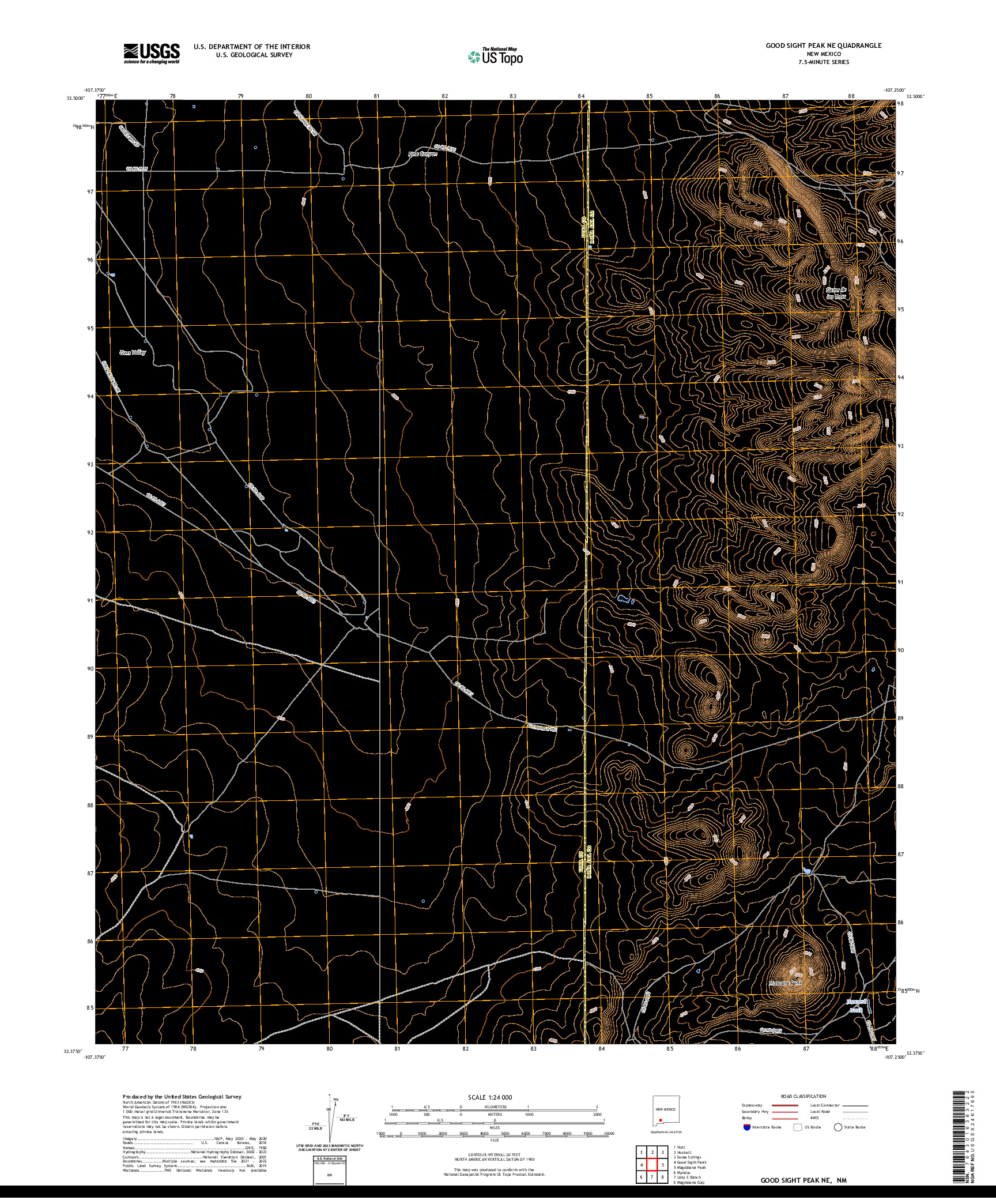 US TOPO 7.5-MINUTE MAP FOR GOOD SIGHT PEAK NE, NM