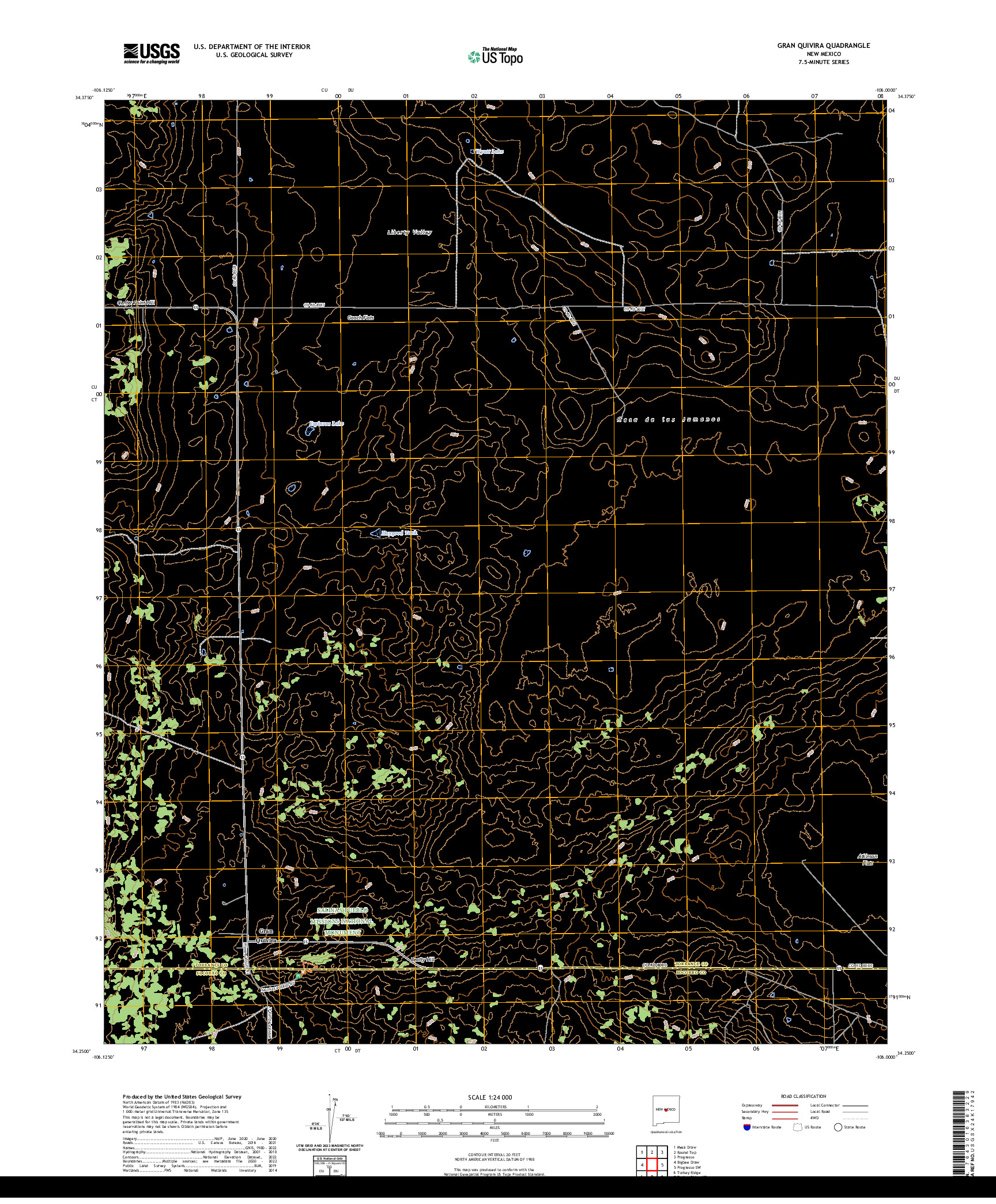 US TOPO 7.5-MINUTE MAP FOR GRAN QUIVIRA, NM