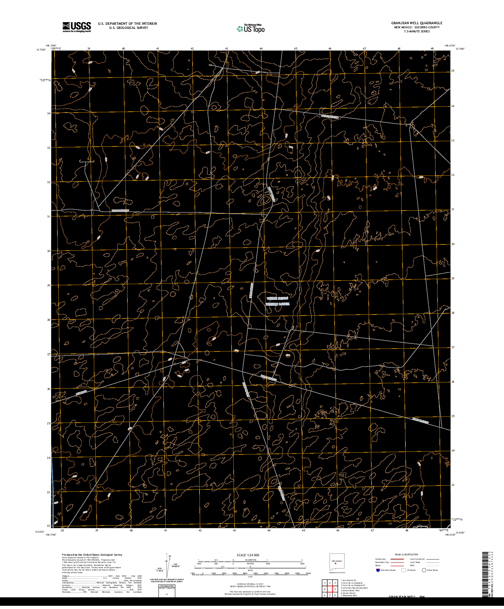 US TOPO 7.5-MINUTE MAP FOR GRANJEAN WELL, NM