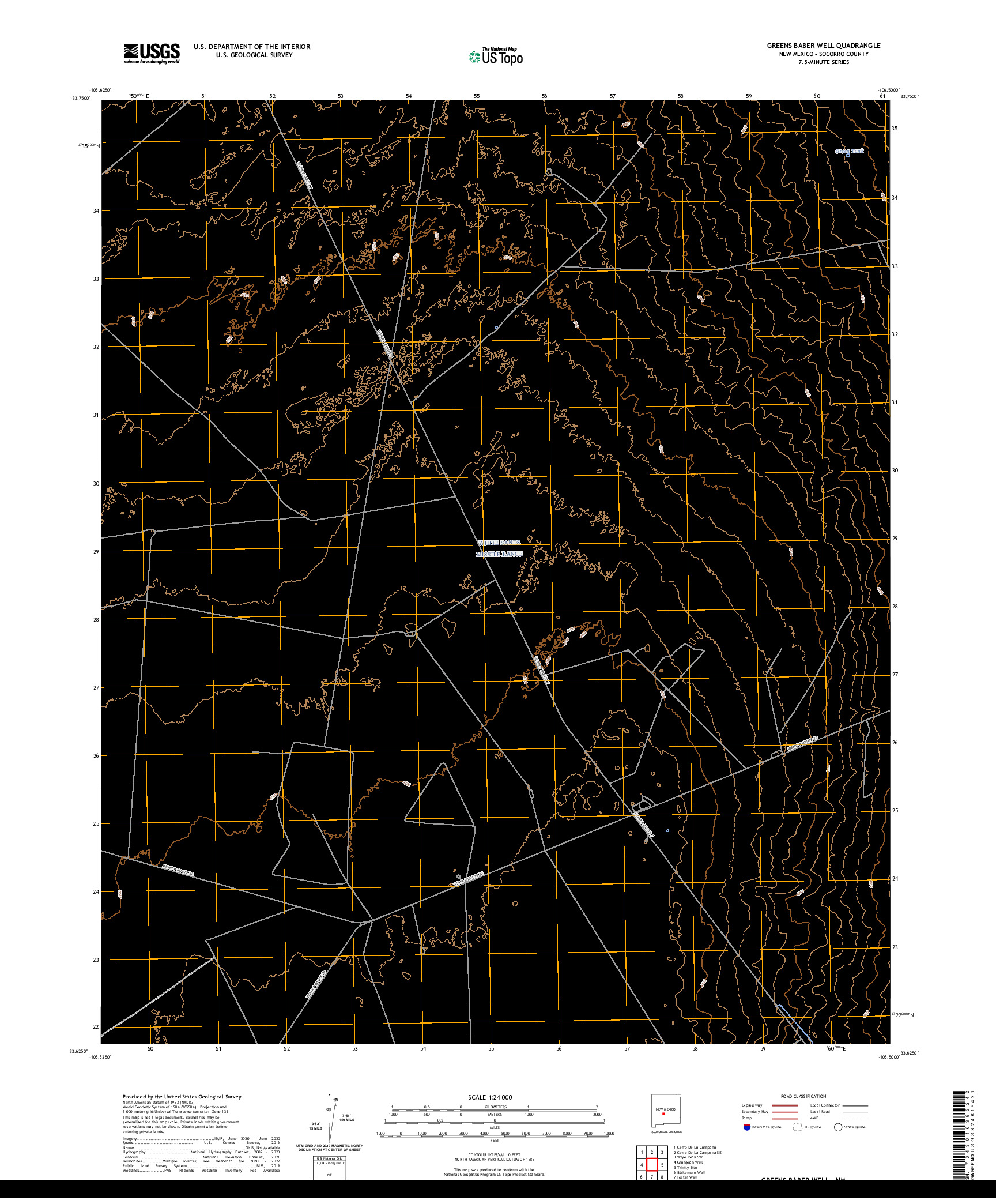 US TOPO 7.5-MINUTE MAP FOR GREENS BABER WELL, NM