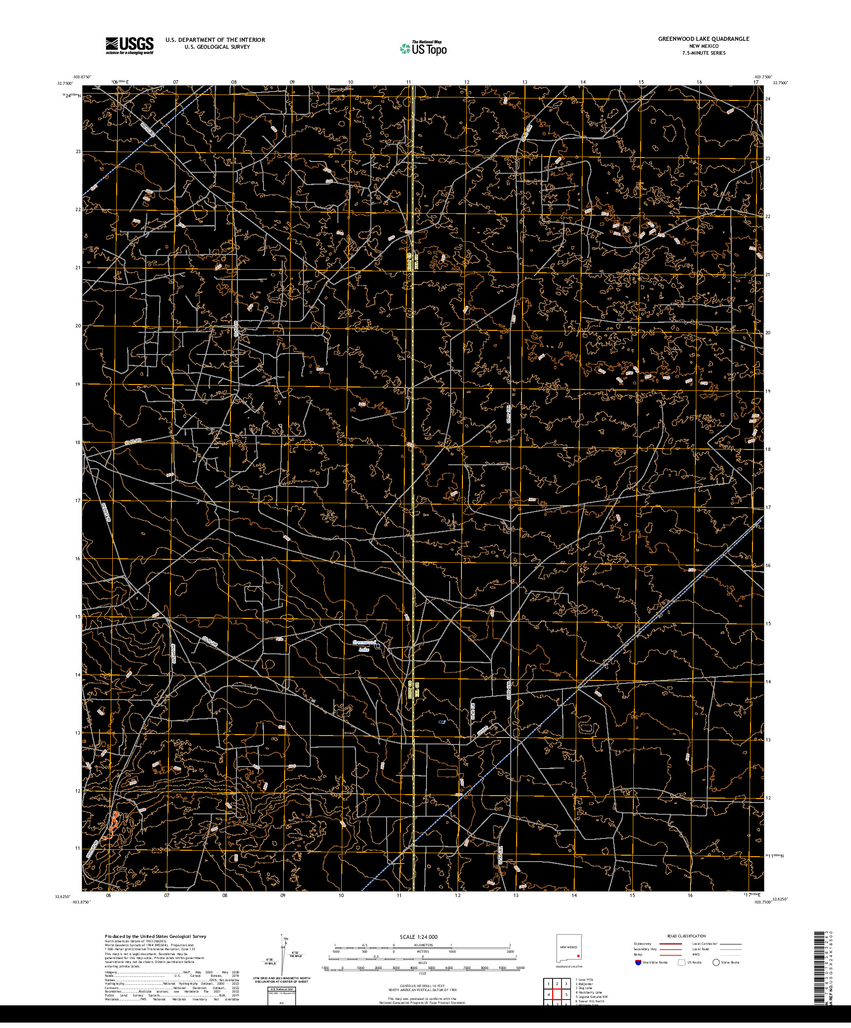 US TOPO 7.5-MINUTE MAP FOR GREENWOOD LAKE, NM