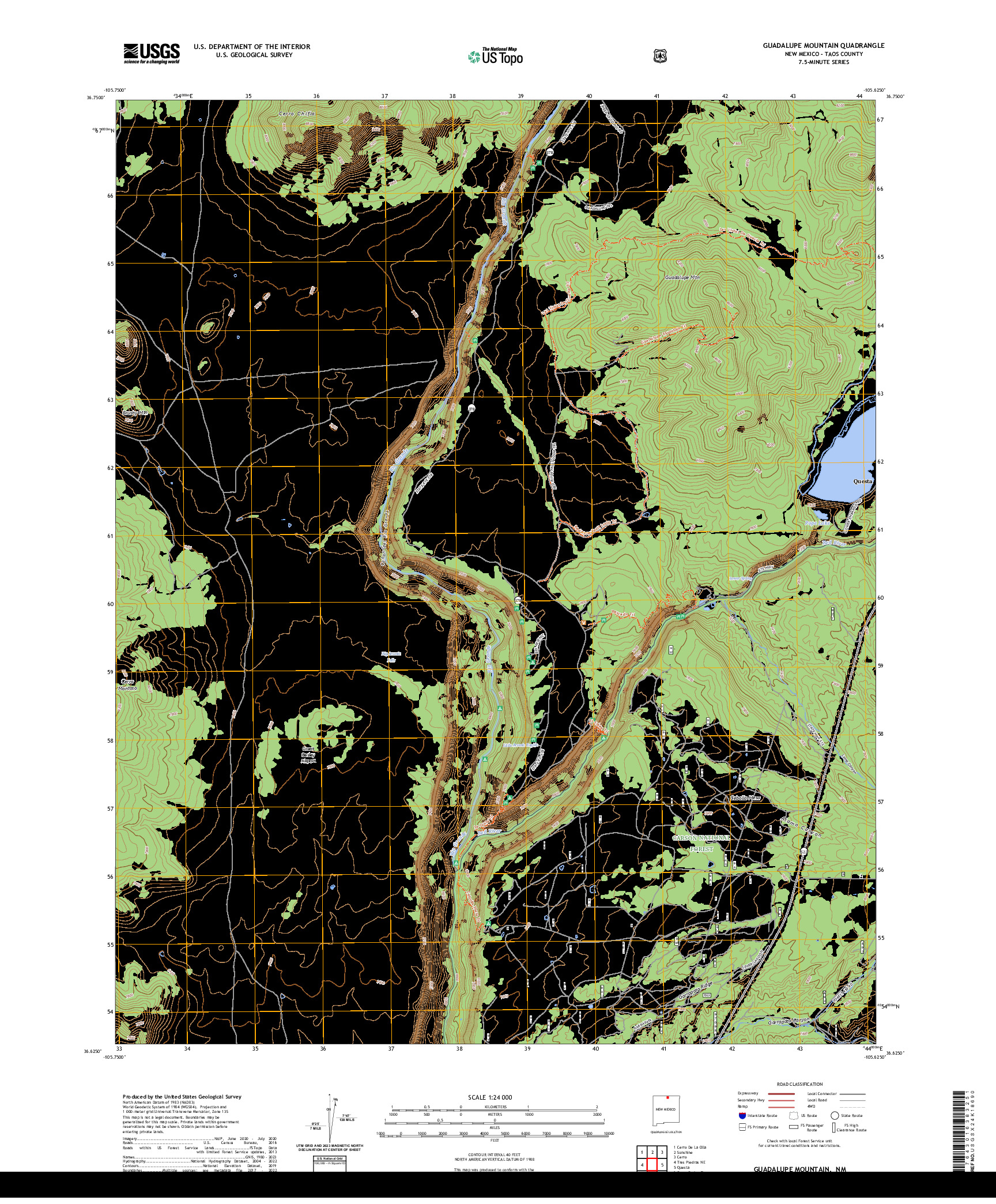 US TOPO 7.5-MINUTE MAP FOR GUADALUPE MOUNTAIN, NM