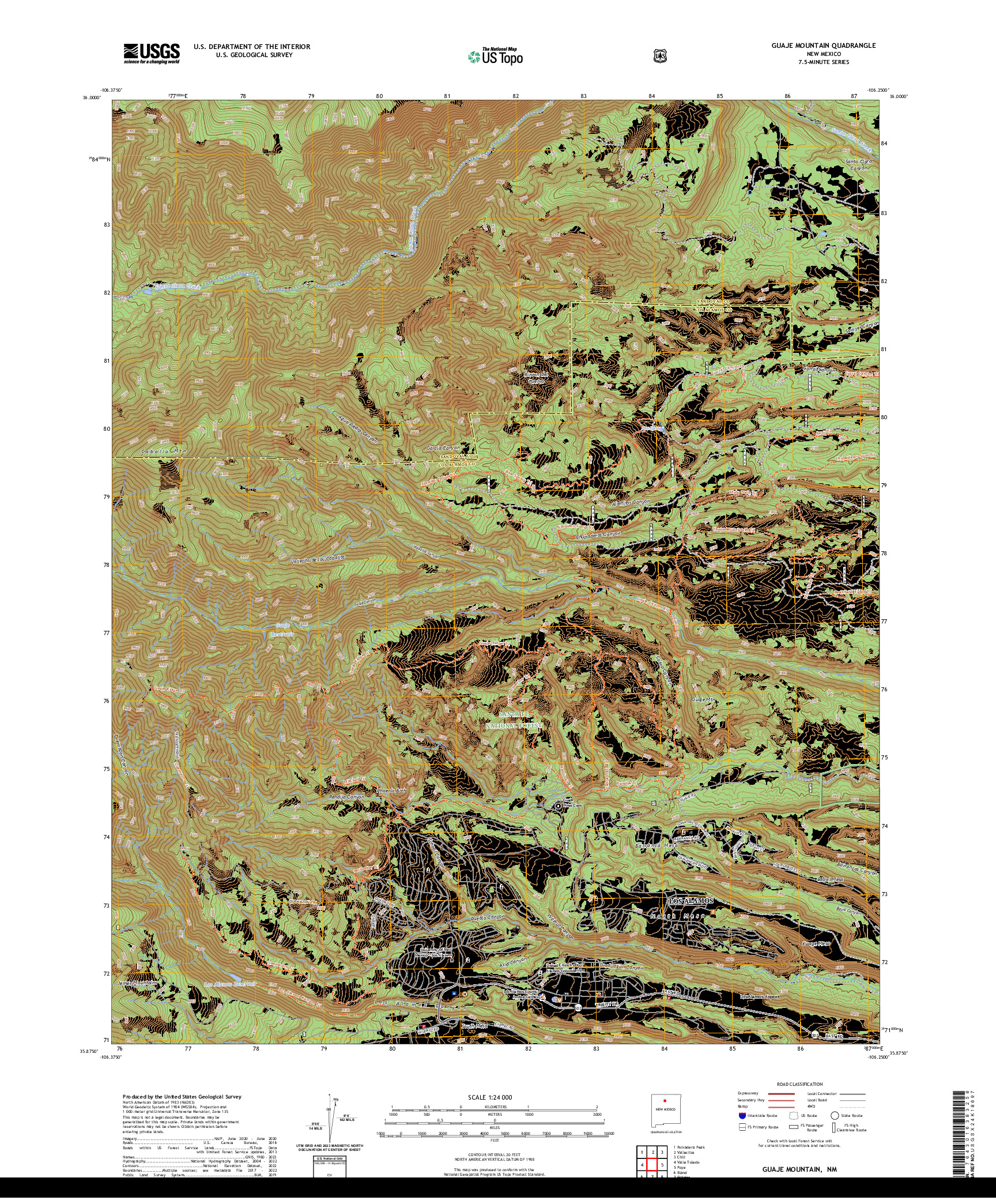 US TOPO 7.5-MINUTE MAP FOR GUAJE MOUNTAIN, NM