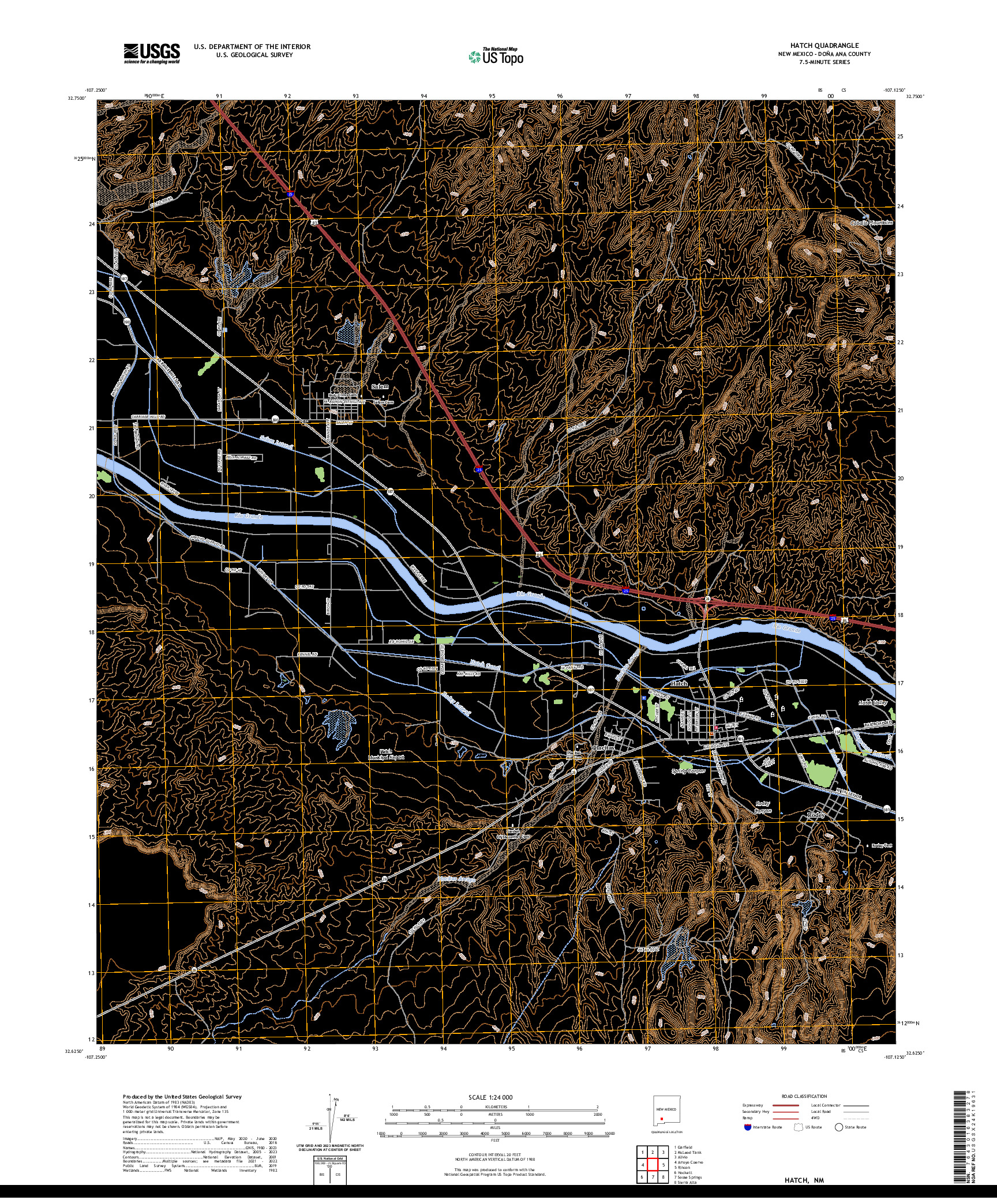 US TOPO 7.5-MINUTE MAP FOR HATCH, NM