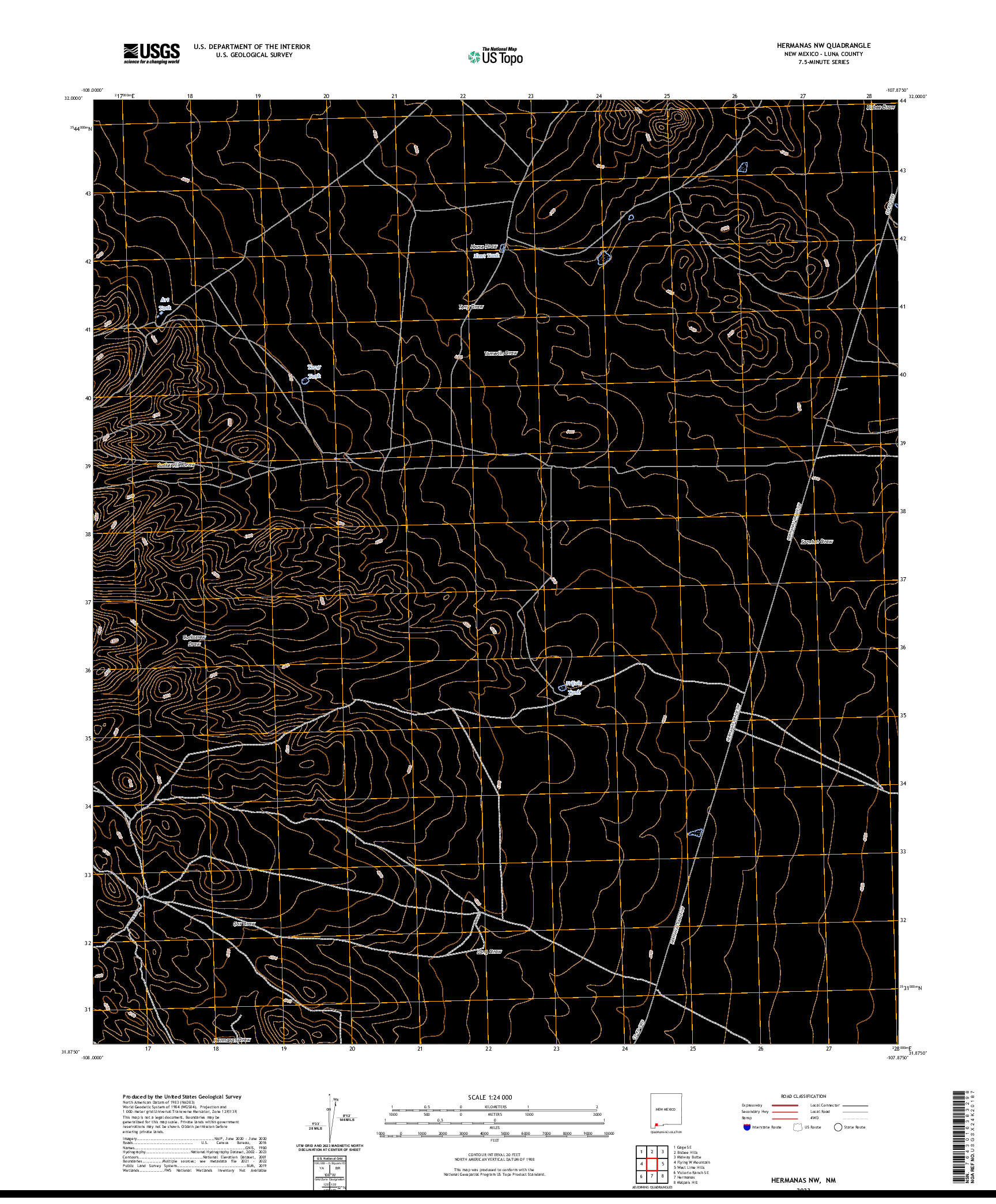 US TOPO 7.5-MINUTE MAP FOR HERMANAS NW, NM