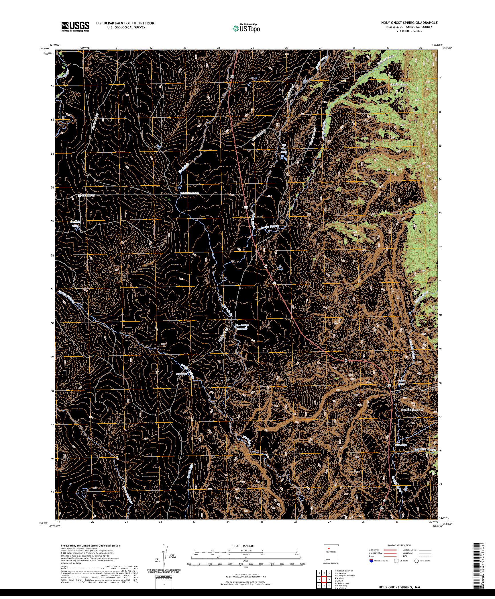 US TOPO 7.5-MINUTE MAP FOR HOLY GHOST SPRING, NM