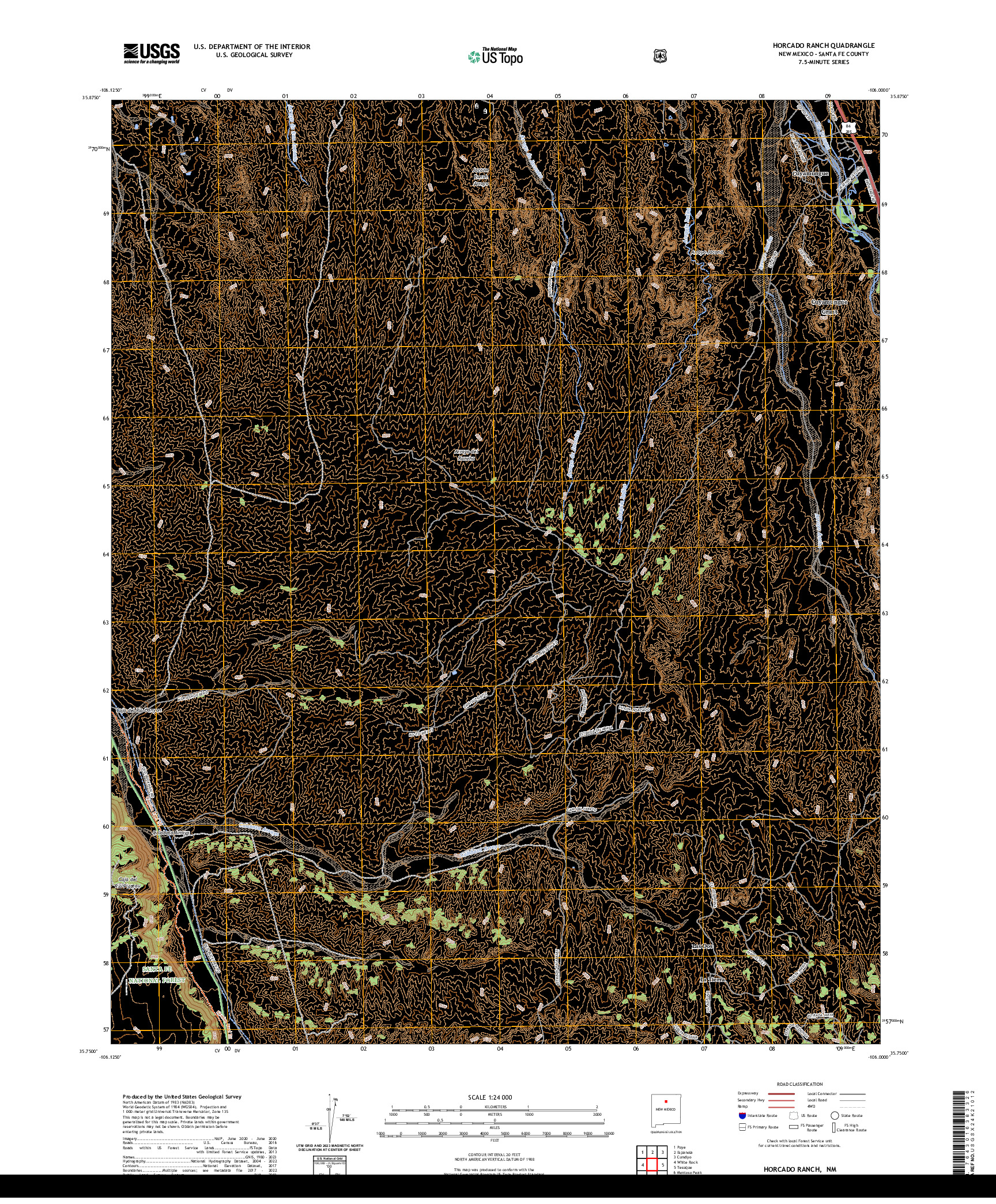 US TOPO 7.5-MINUTE MAP FOR HORCADO RANCH, NM