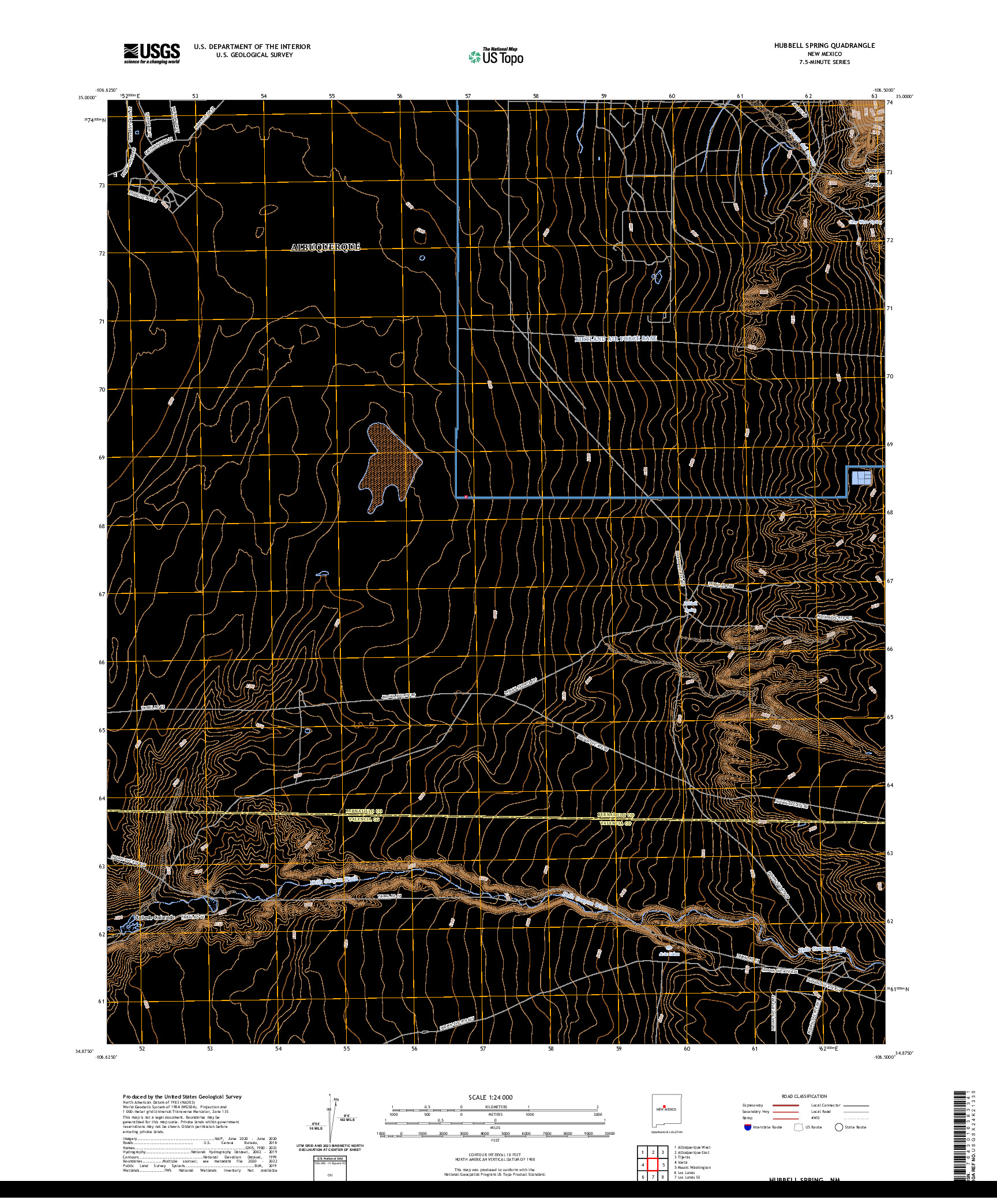 US TOPO 7.5-MINUTE MAP FOR HUBBELL SPRING, NM