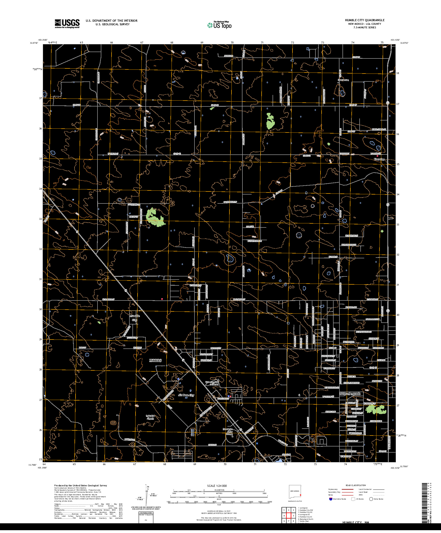 US TOPO 7.5-MINUTE MAP FOR HUMBLE CITY, NM