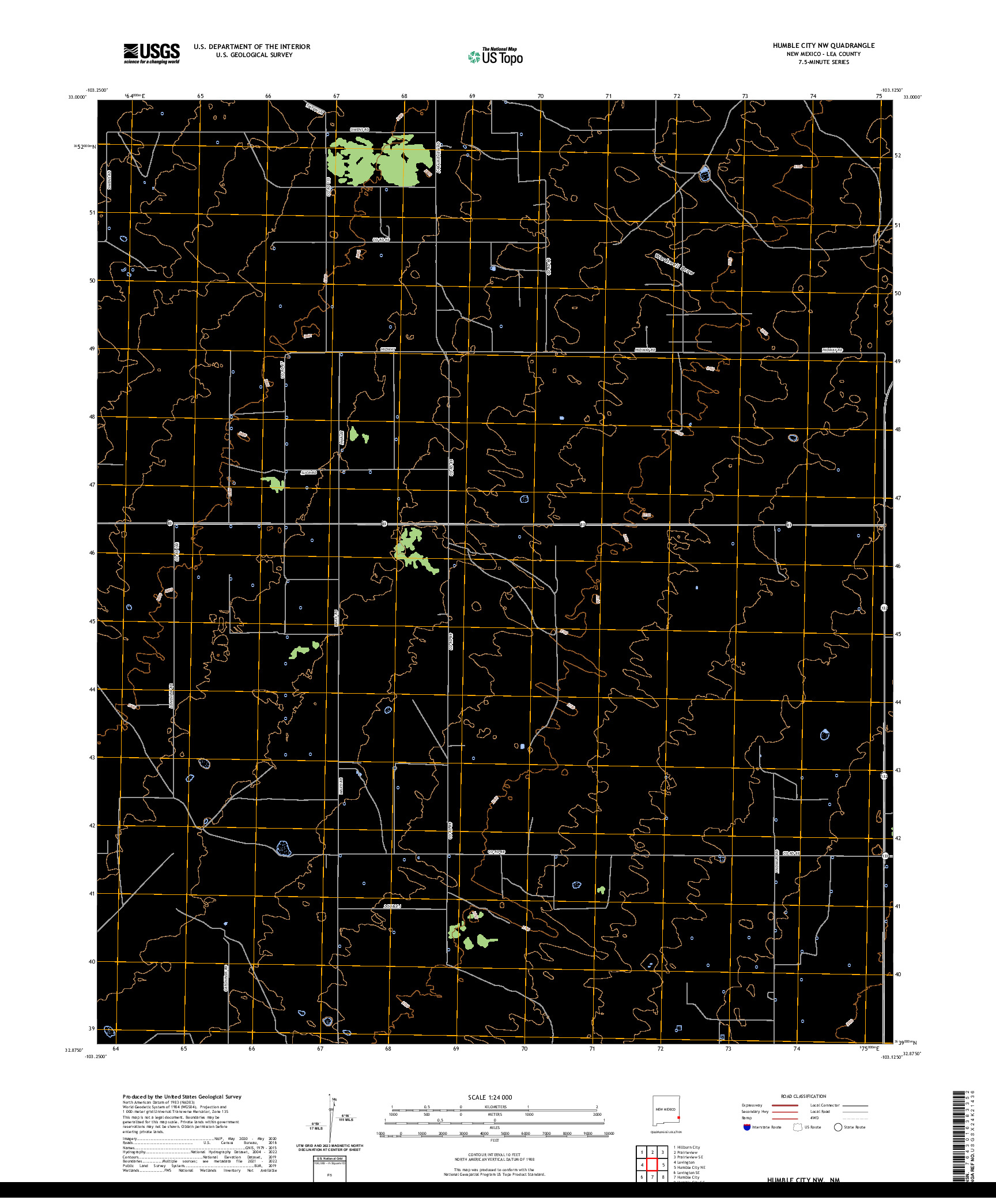 US TOPO 7.5-MINUTE MAP FOR HUMBLE CITY NW, NM