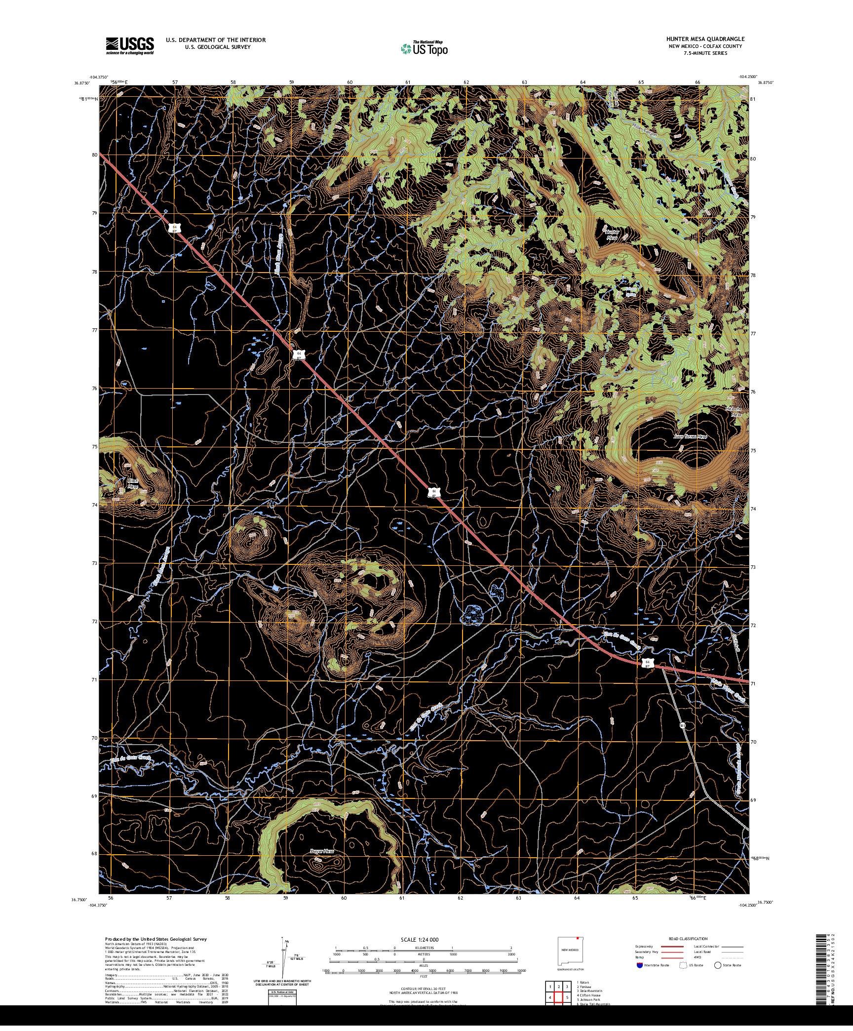 US TOPO 7.5-MINUTE MAP FOR HUNTER MESA, NM