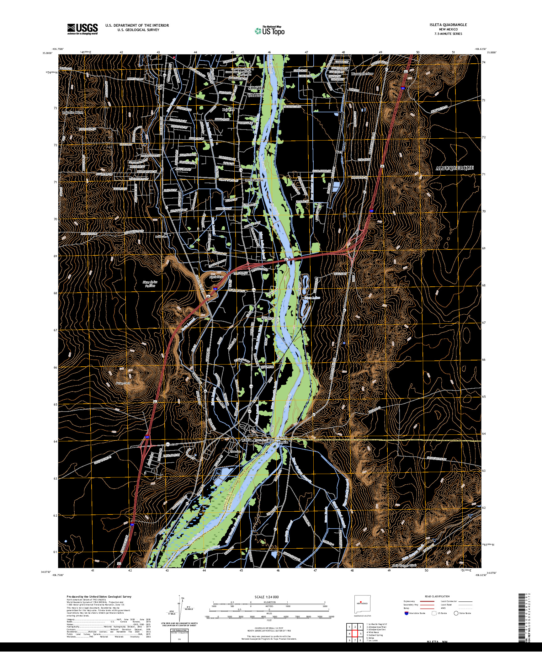 US TOPO 7.5-MINUTE MAP FOR ISLETA, NM