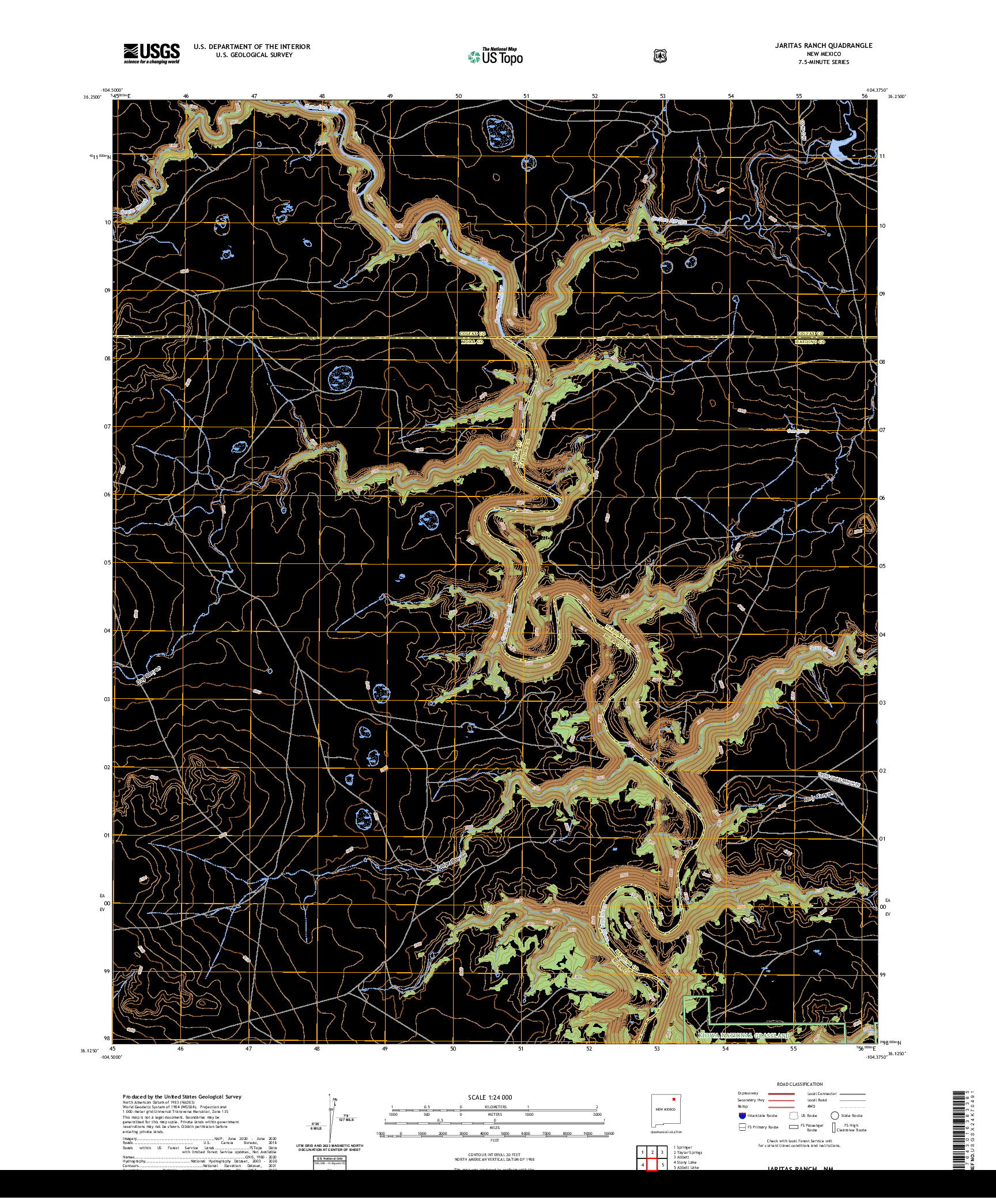 US TOPO 7.5-MINUTE MAP FOR JARITAS RANCH, NM