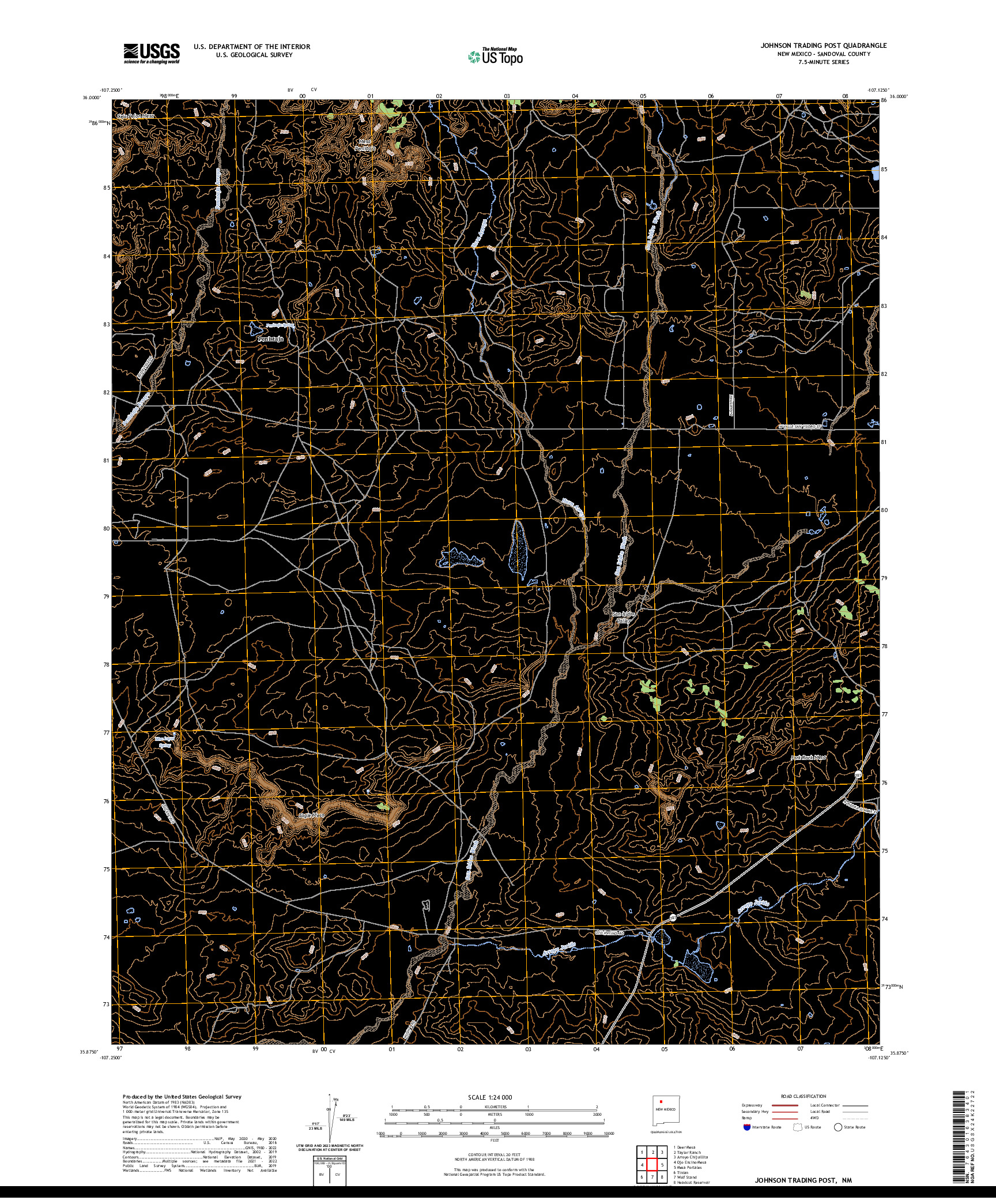 US TOPO 7.5-MINUTE MAP FOR JOHNSON TRADING POST, NM