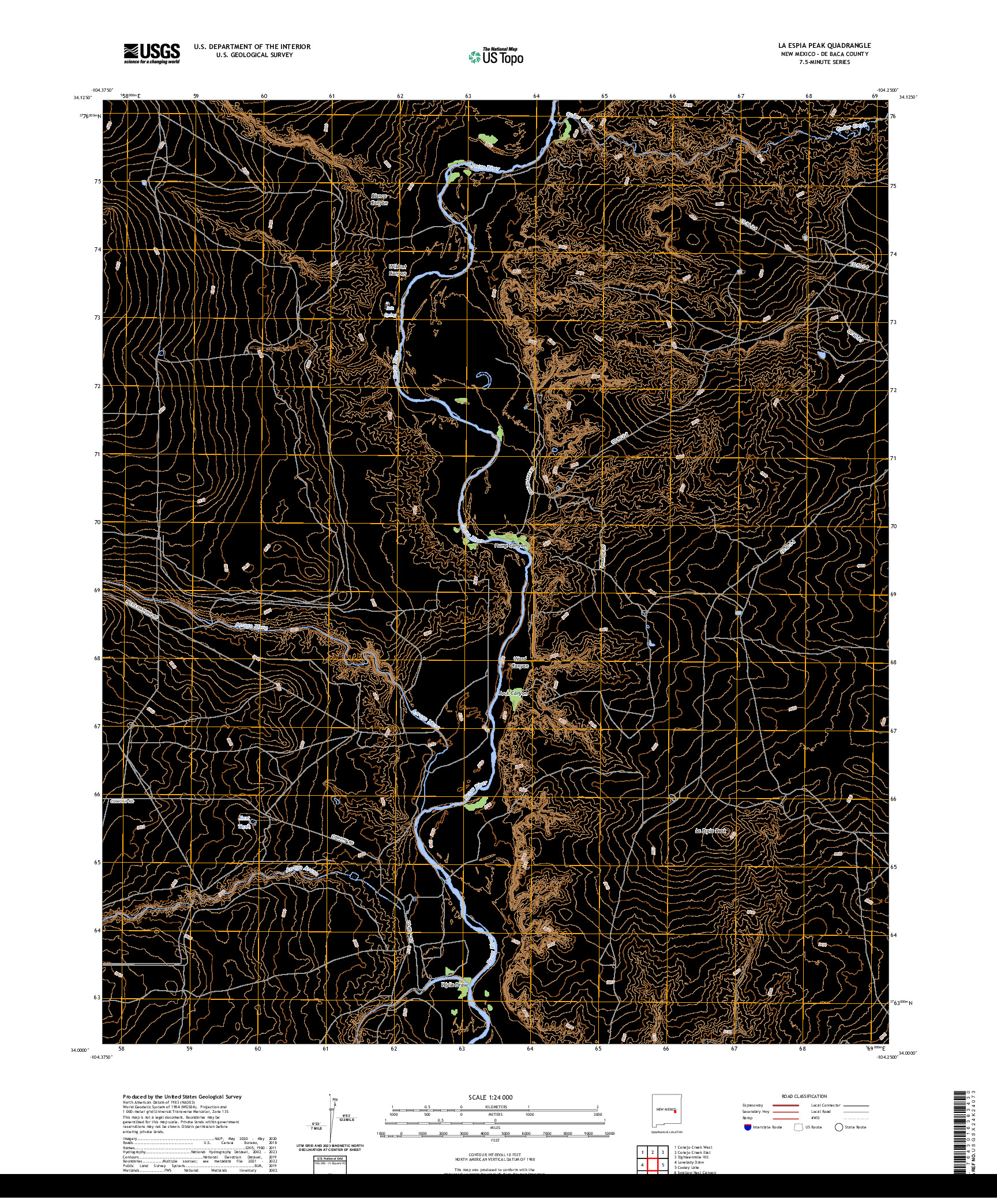 US TOPO 7.5-MINUTE MAP FOR LA ESPIA PEAK, NM