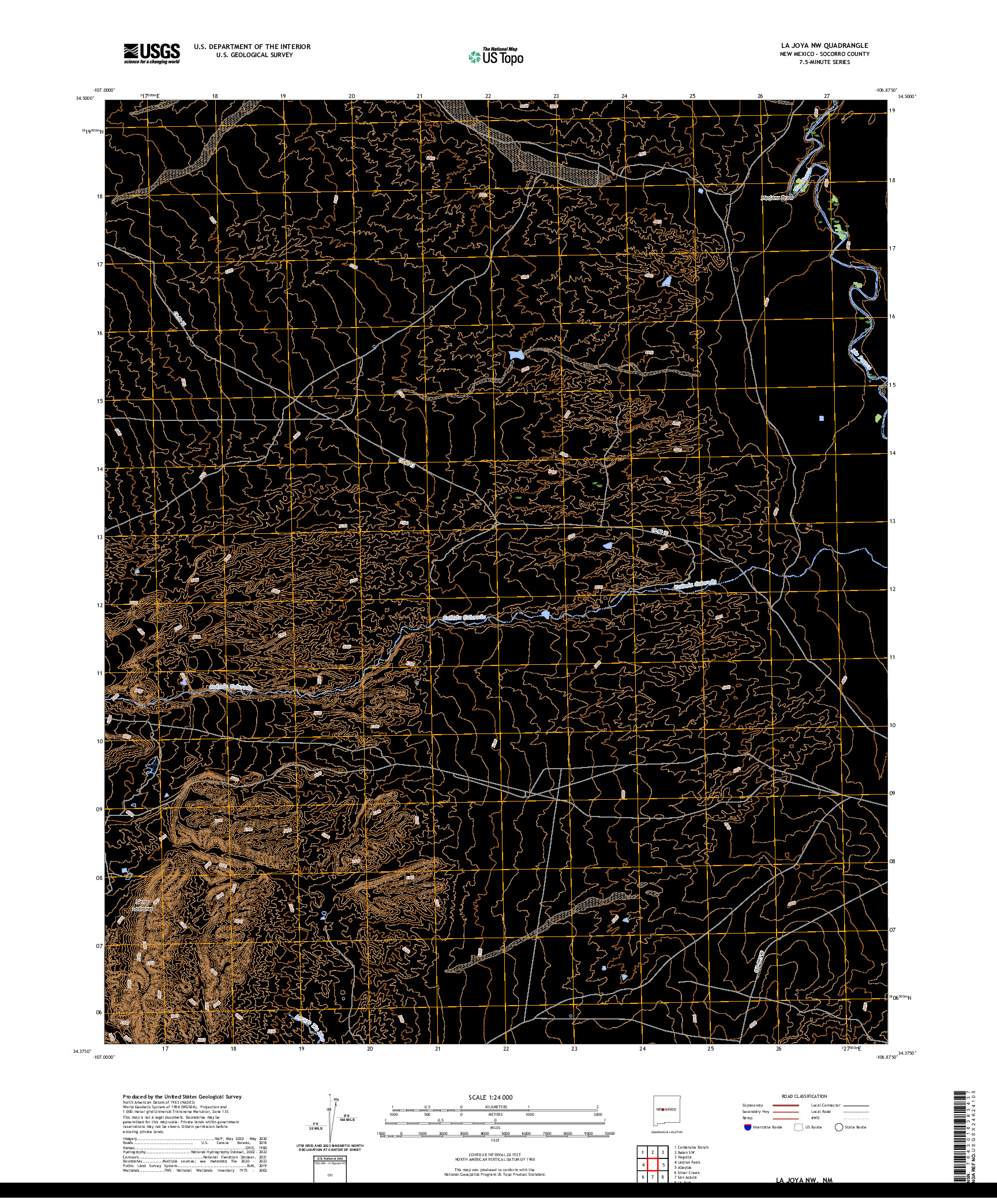 US TOPO 7.5-MINUTE MAP FOR LA JOYA NW, NM