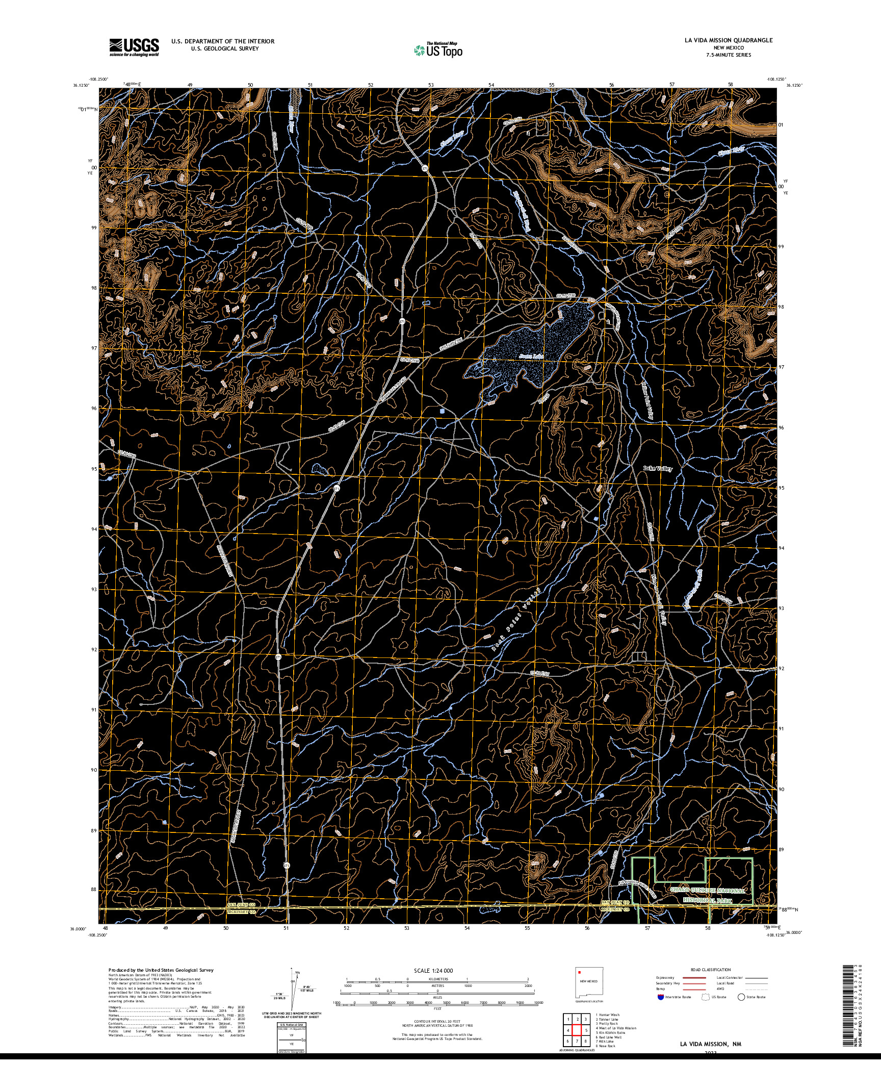 US TOPO 7.5-MINUTE MAP FOR LA VIDA MISSION, NM